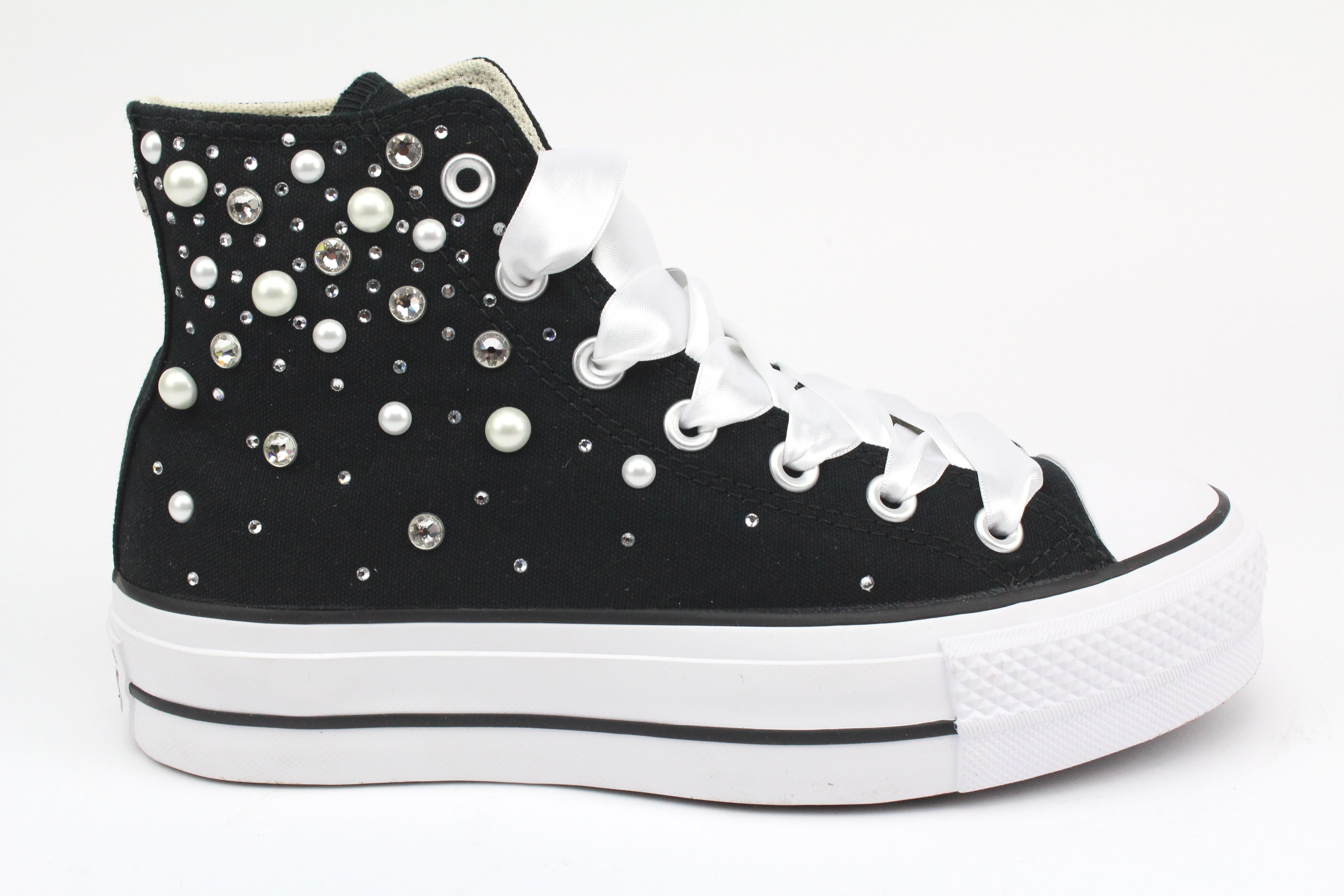 Converse All Star Platform Black Strass Termo Cristal & Perle