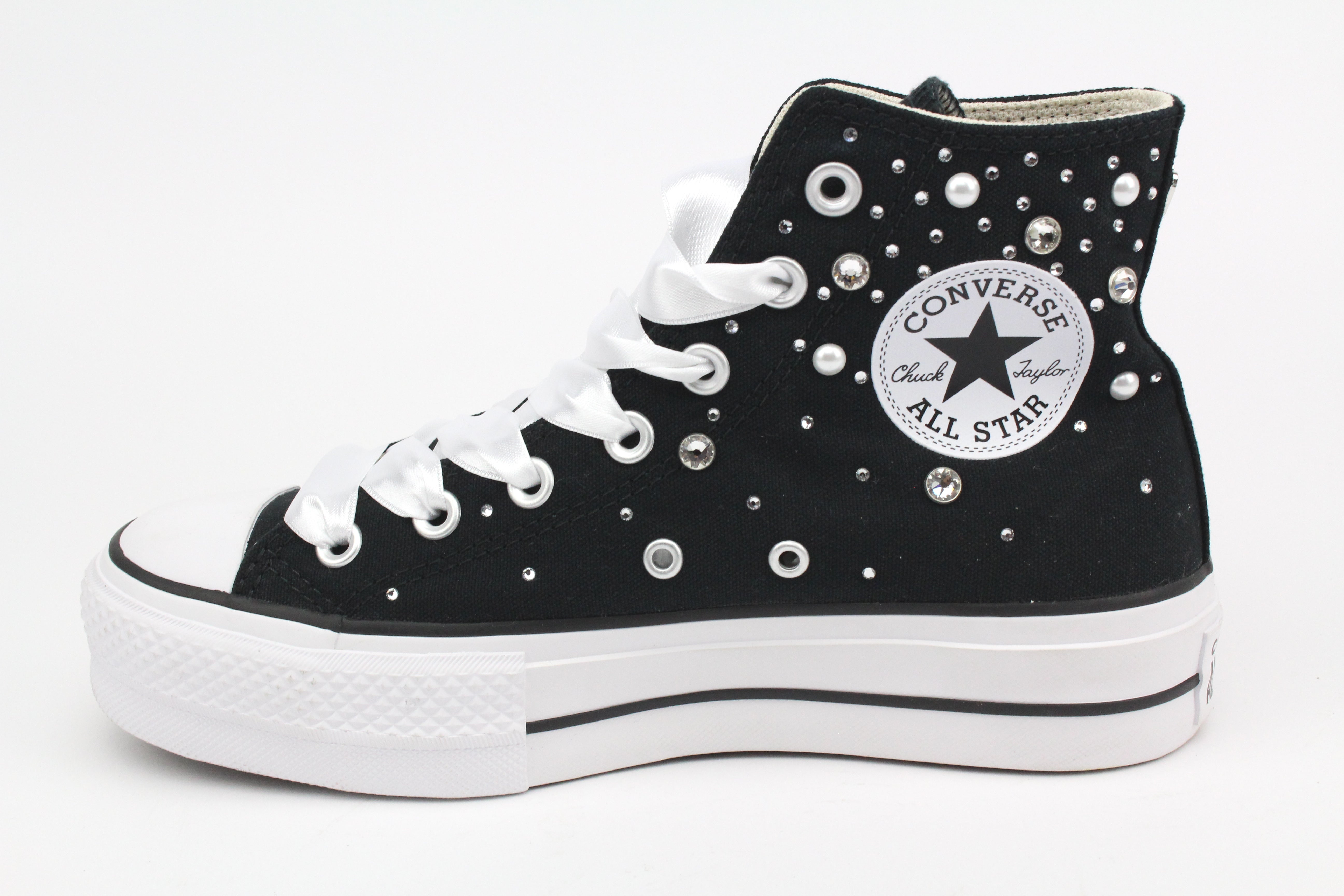 Converse All Star Platform Black Strass Termo Cristal & Perle