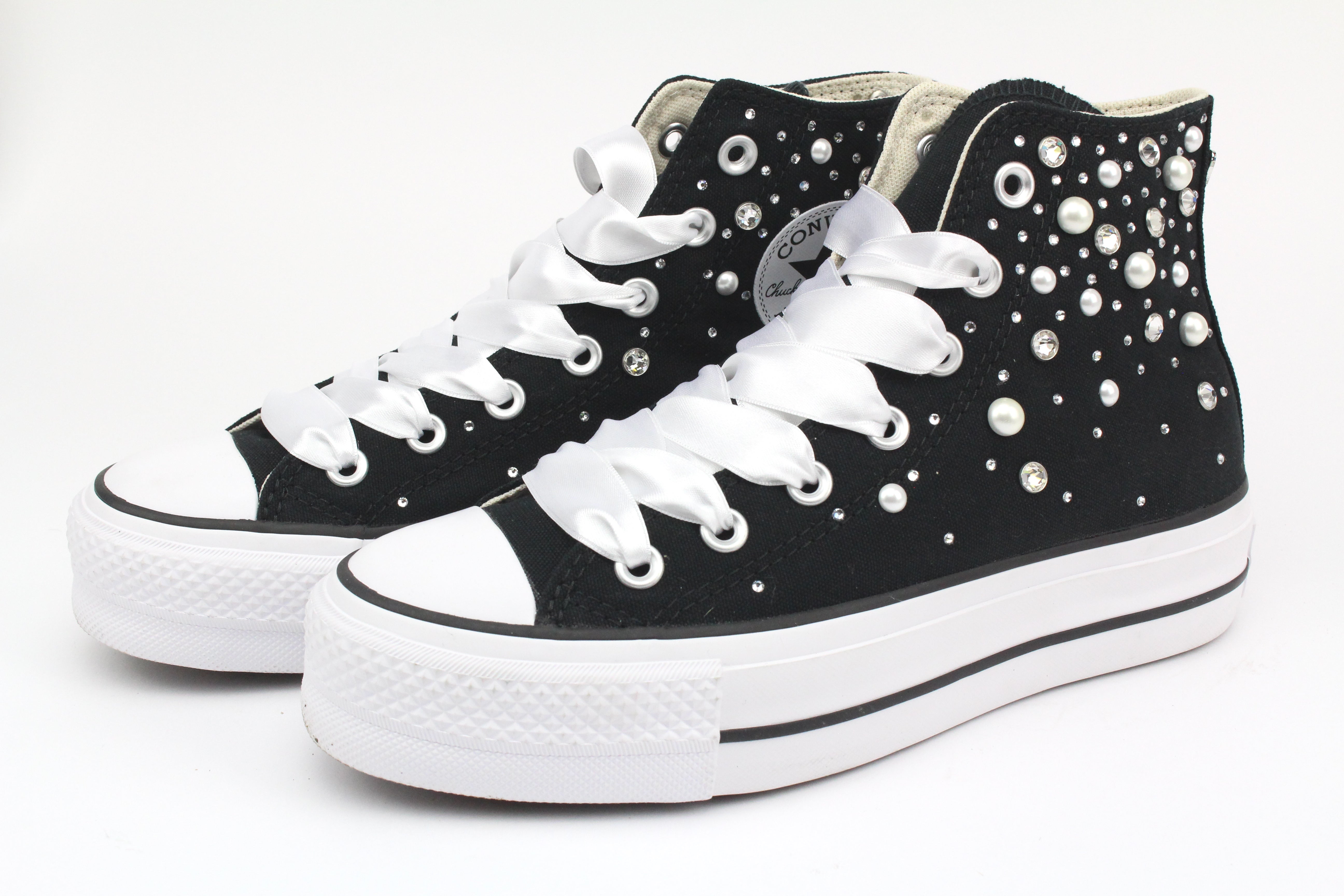Converse All Star Platform Black Strass Termo Cristal & Perle