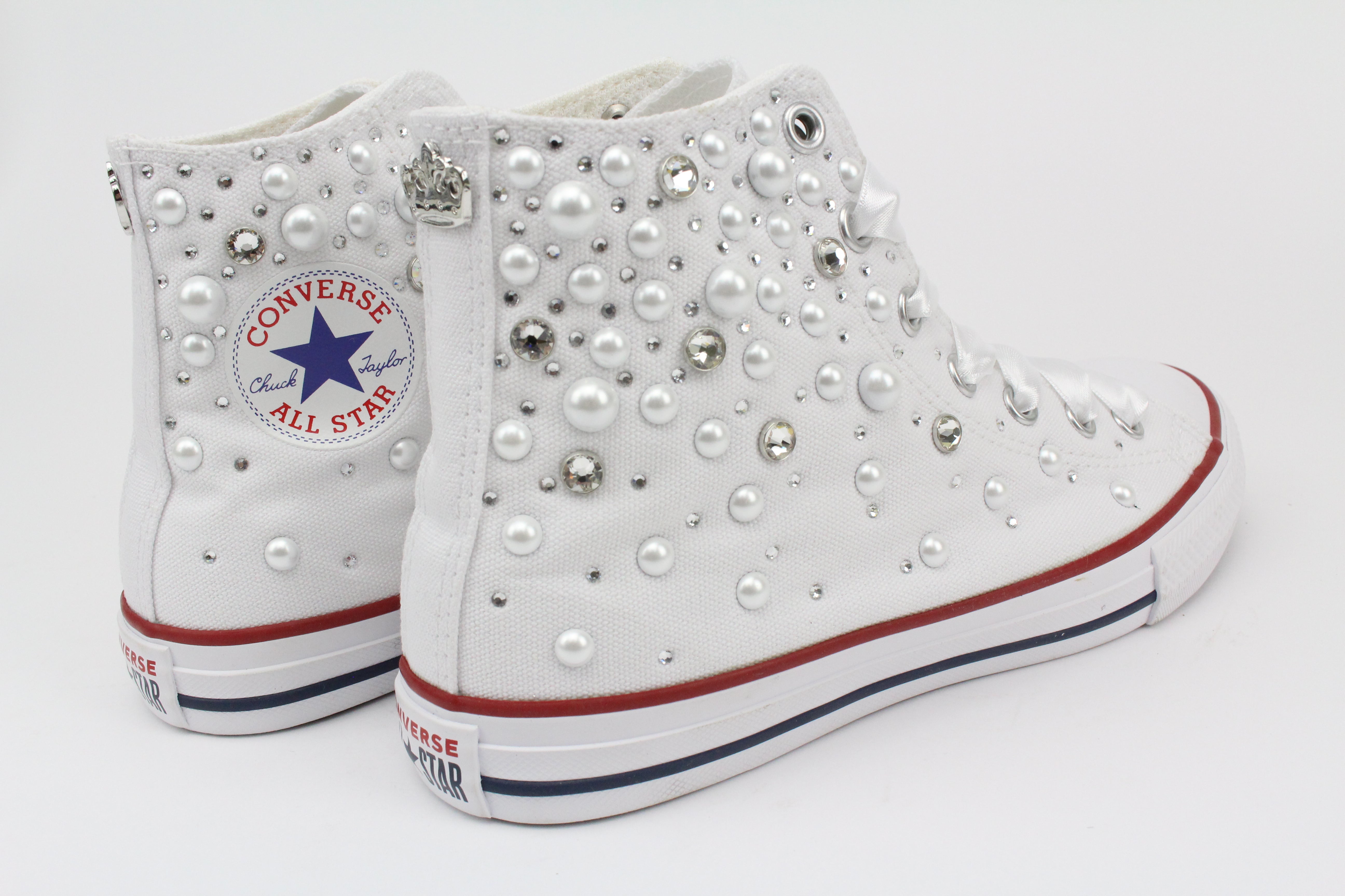 Converse All Star Chuck Tylor White Strass Termo Cristal & Perle