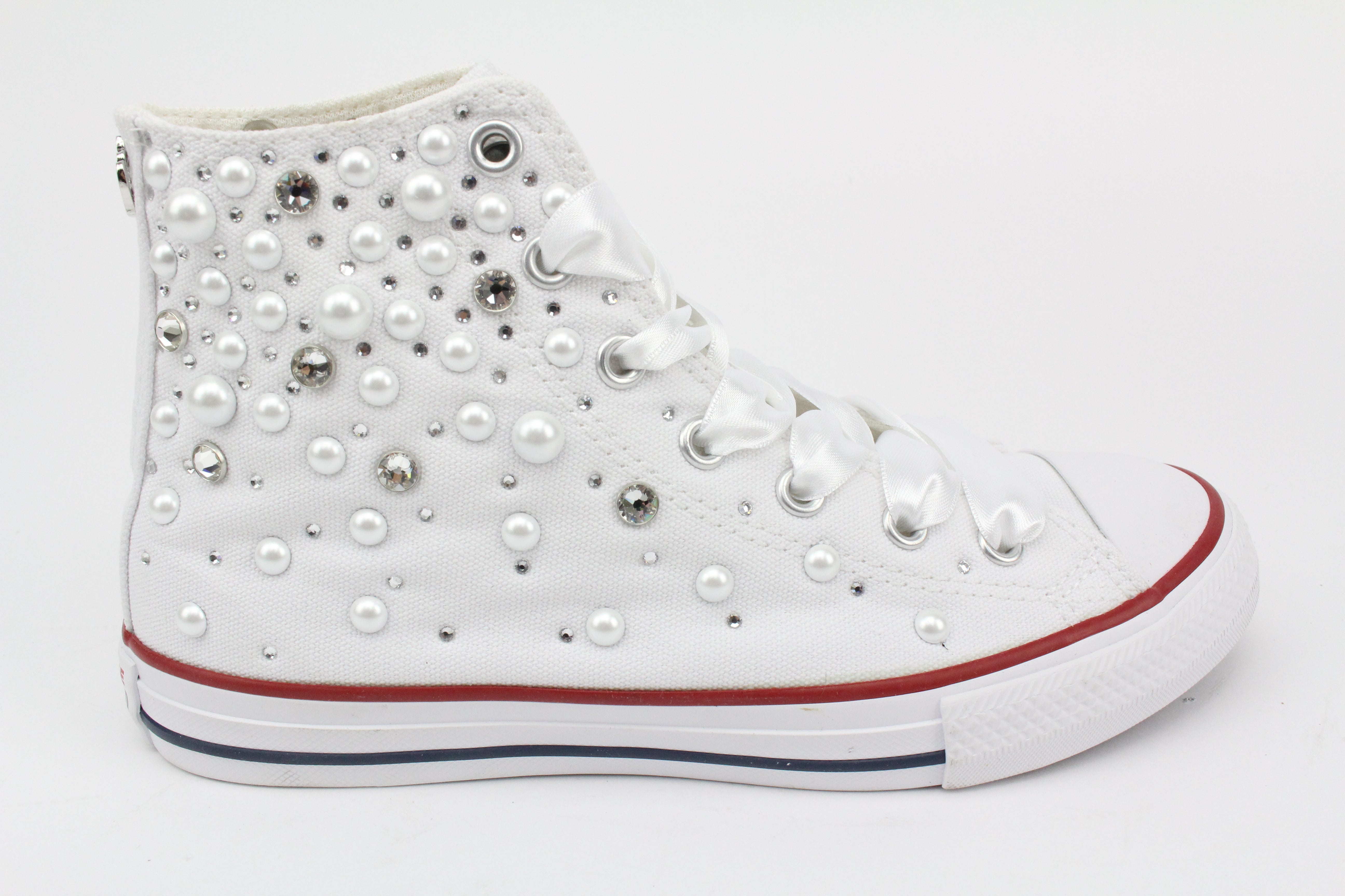 Converse All Star Chuck Tylor White Strass Termo Cristal & Perle