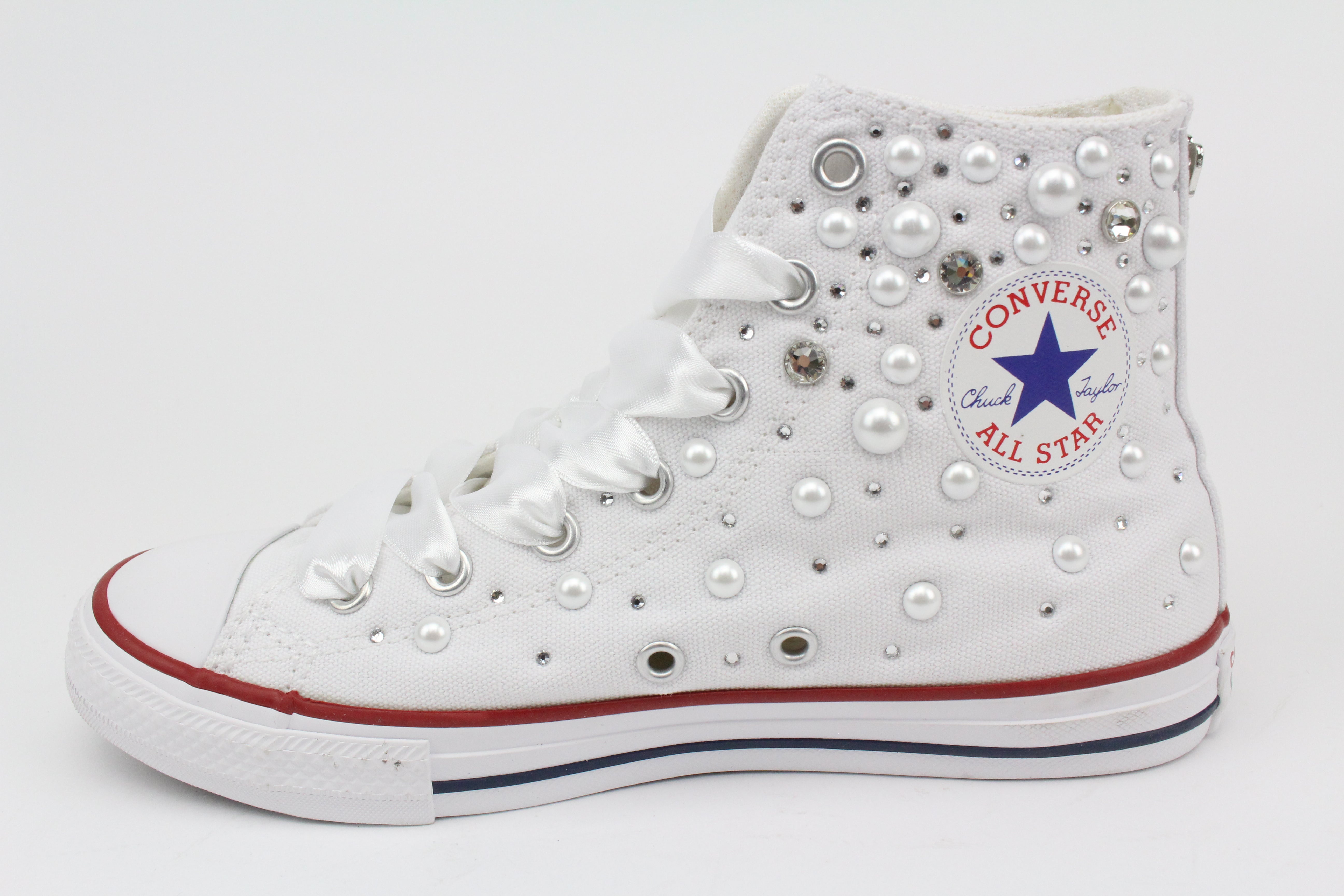 Converse All Star Chuck Tylor White Strass Termo Cristal & Perle