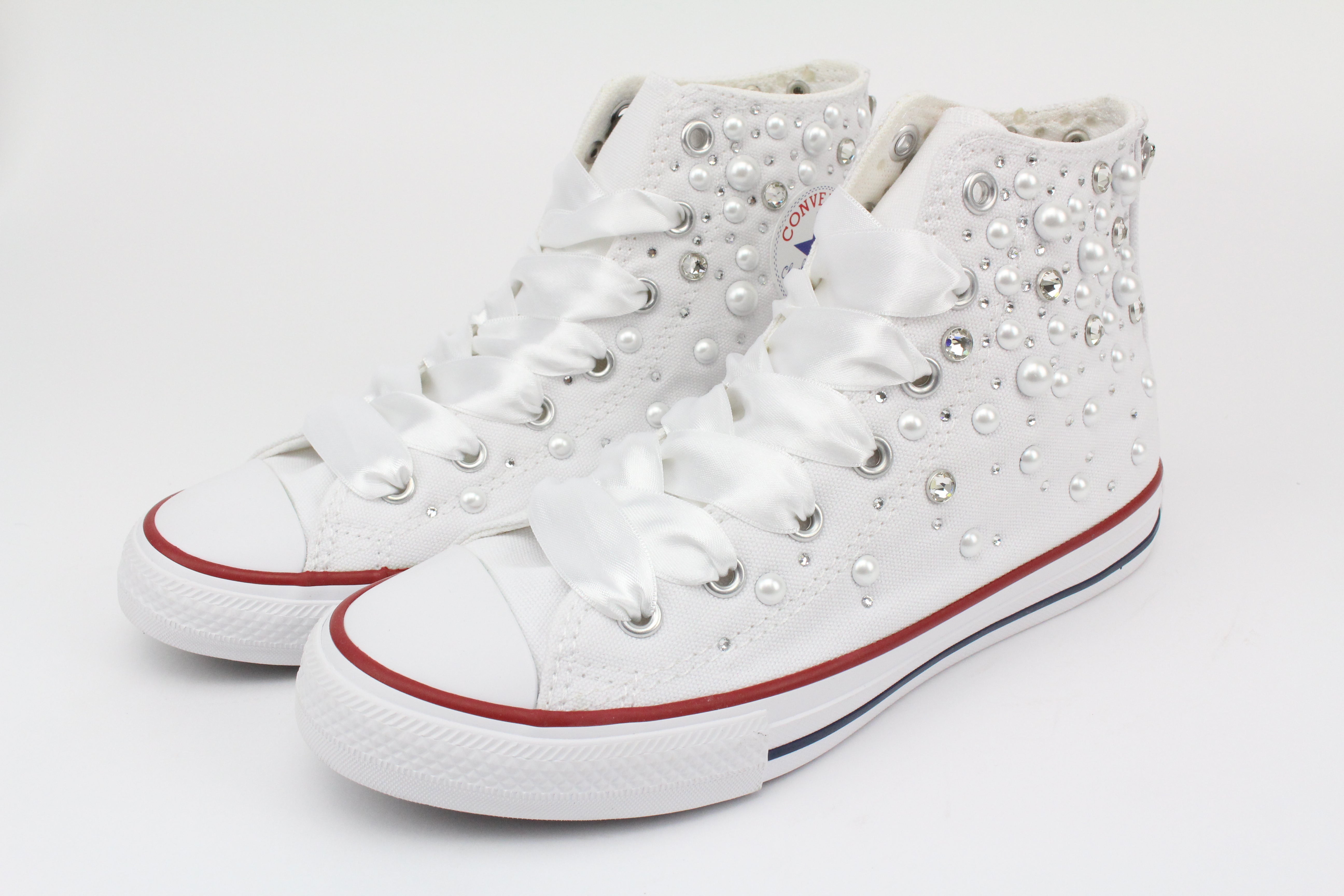 Converse All Star Chuck Tylor White Strass Termo Cristal & Perle