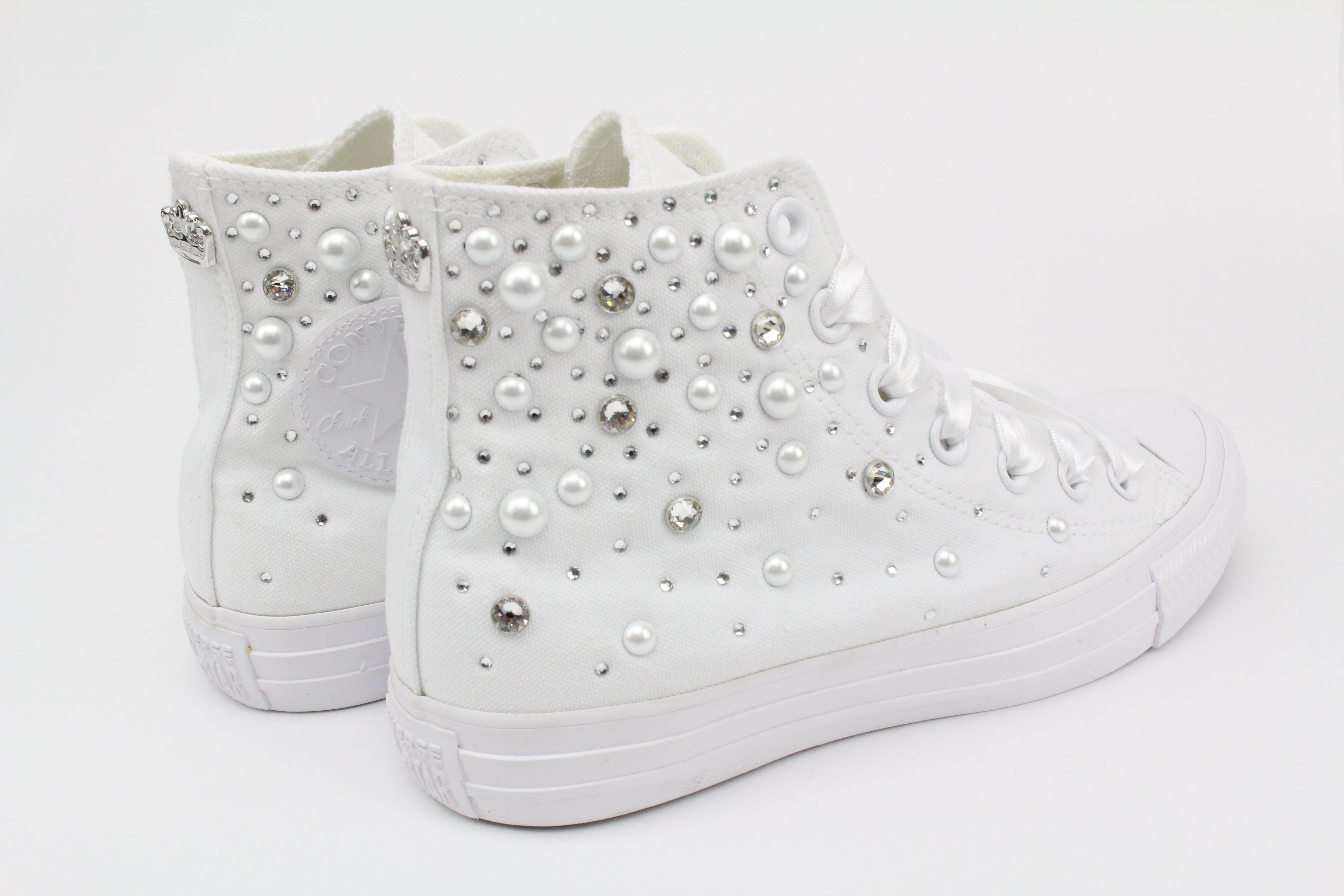 Converse All Star Monochrome White Strass Termo Cristal & Perle
