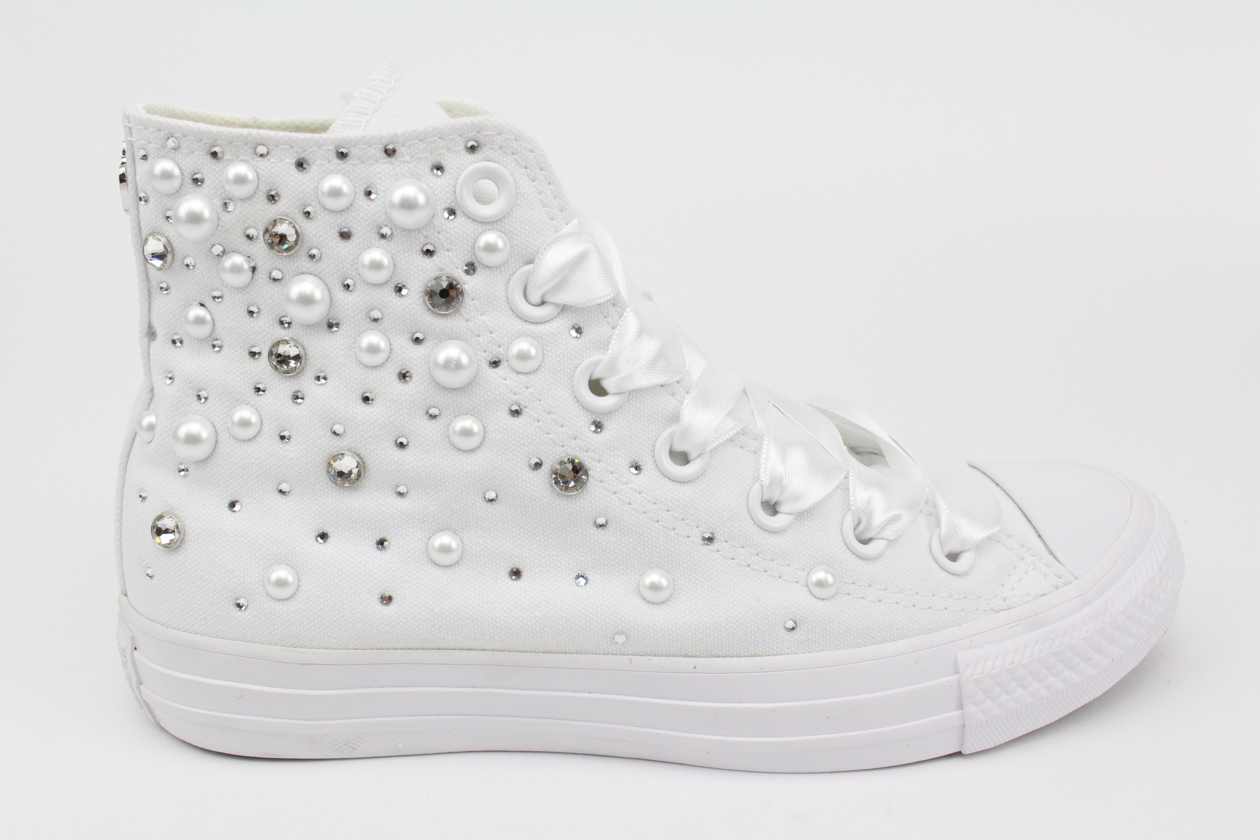 Converse All Star Monochrome White Strass Termo Cristal & Perle