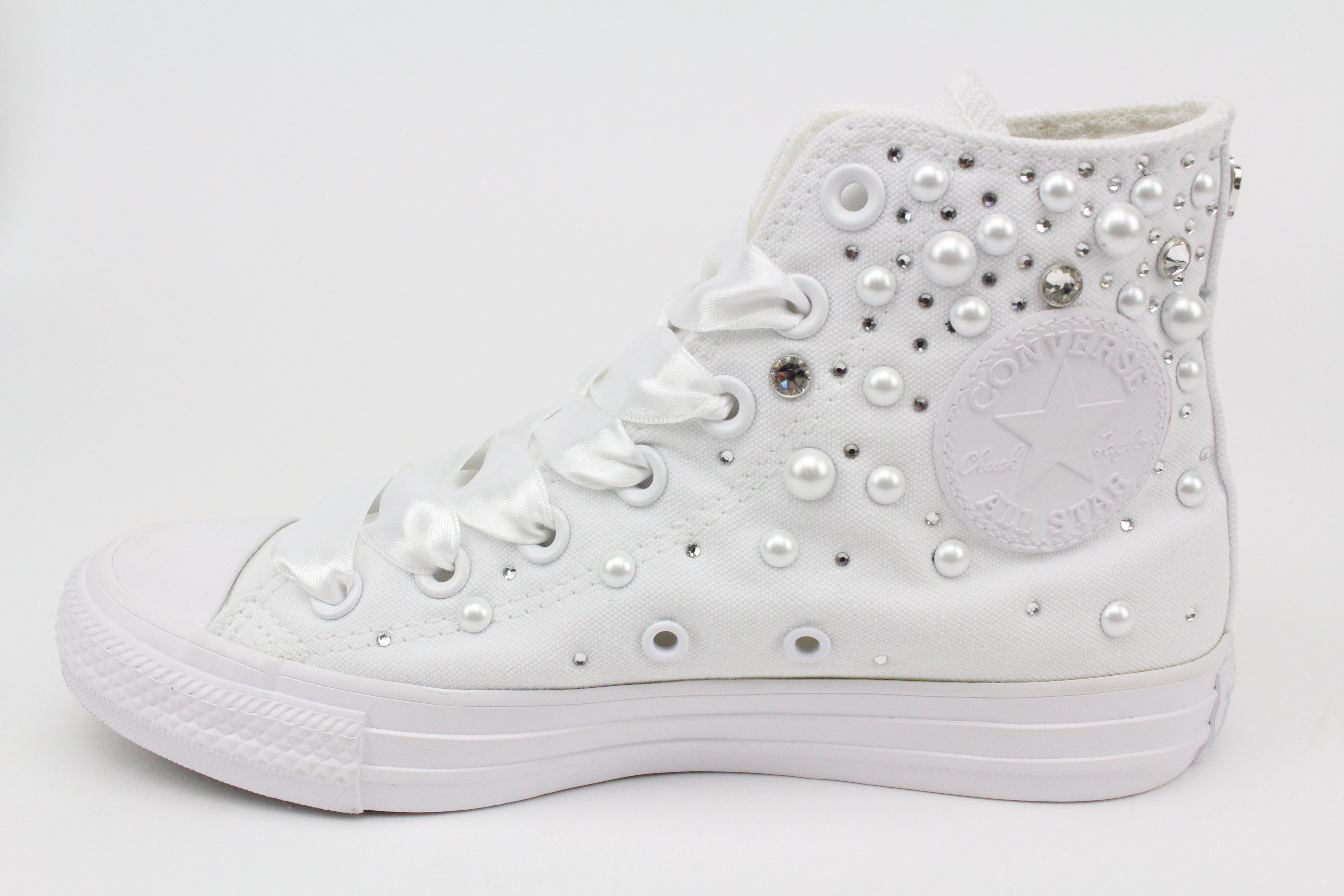 Converse All Star Monochrome White Strass Termo Cristal & Perle