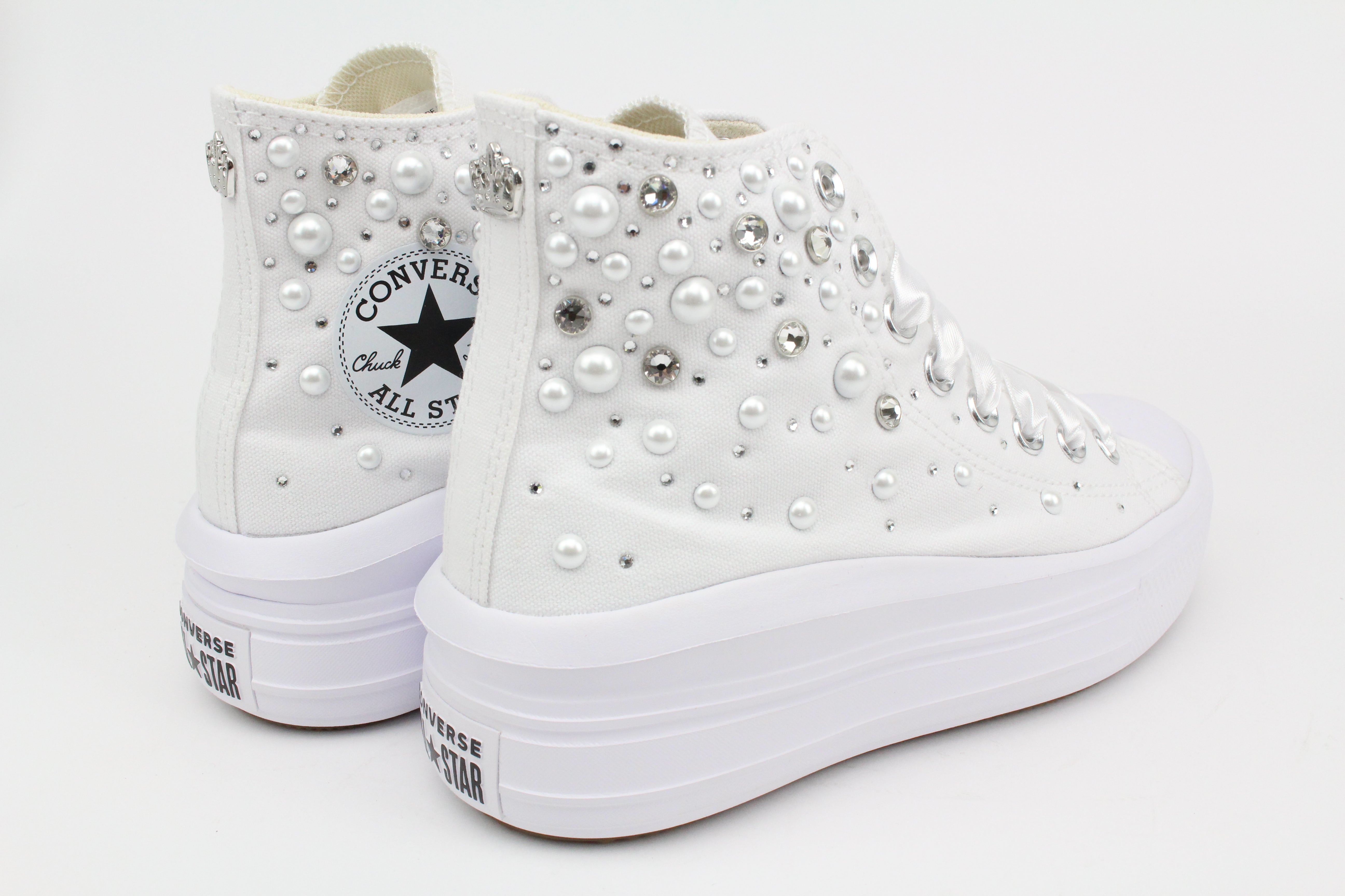 Converse All Star Move White Strass Termo Cristal & Perle