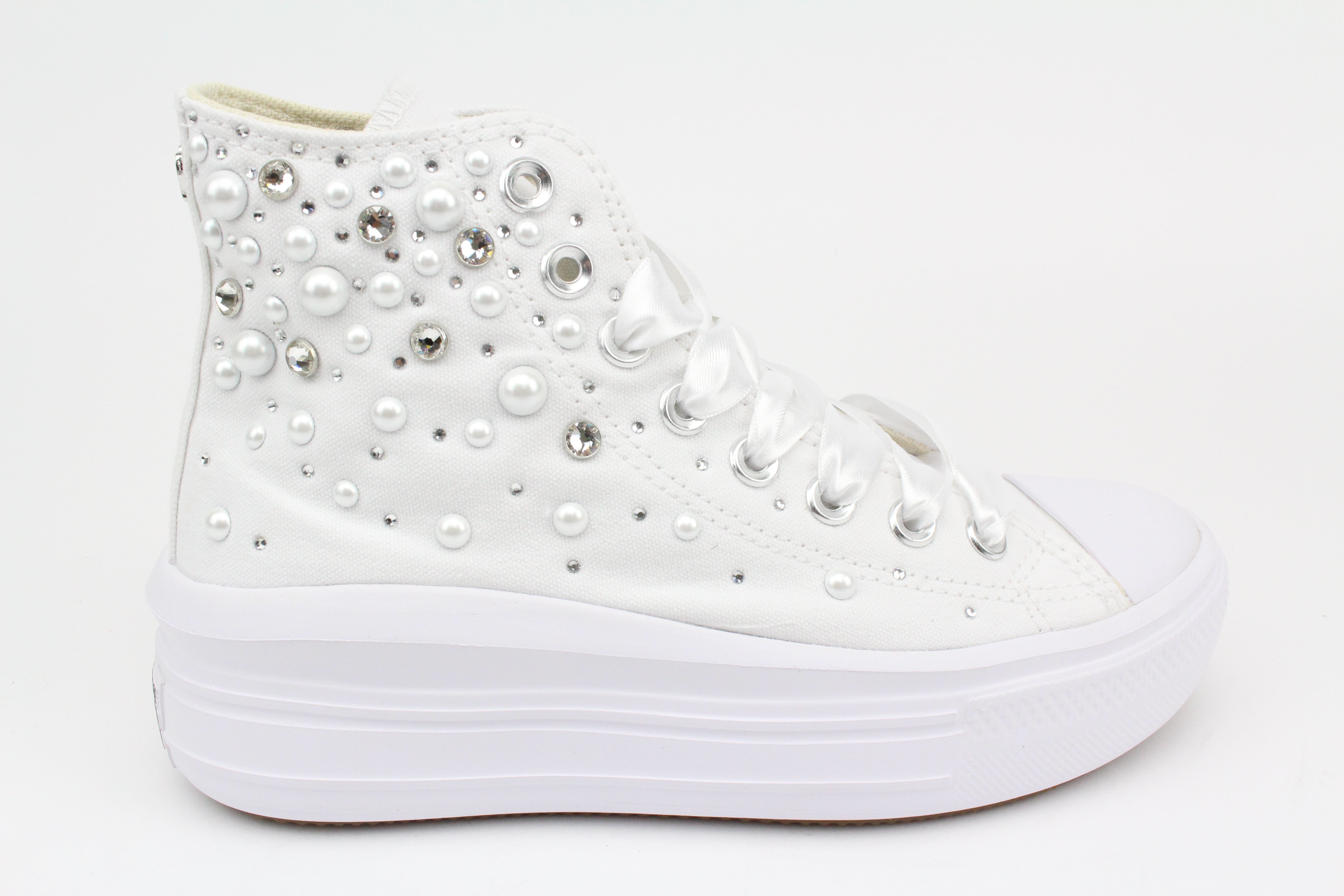 Converse All Star Move White Strass Termo Cristal & Perle