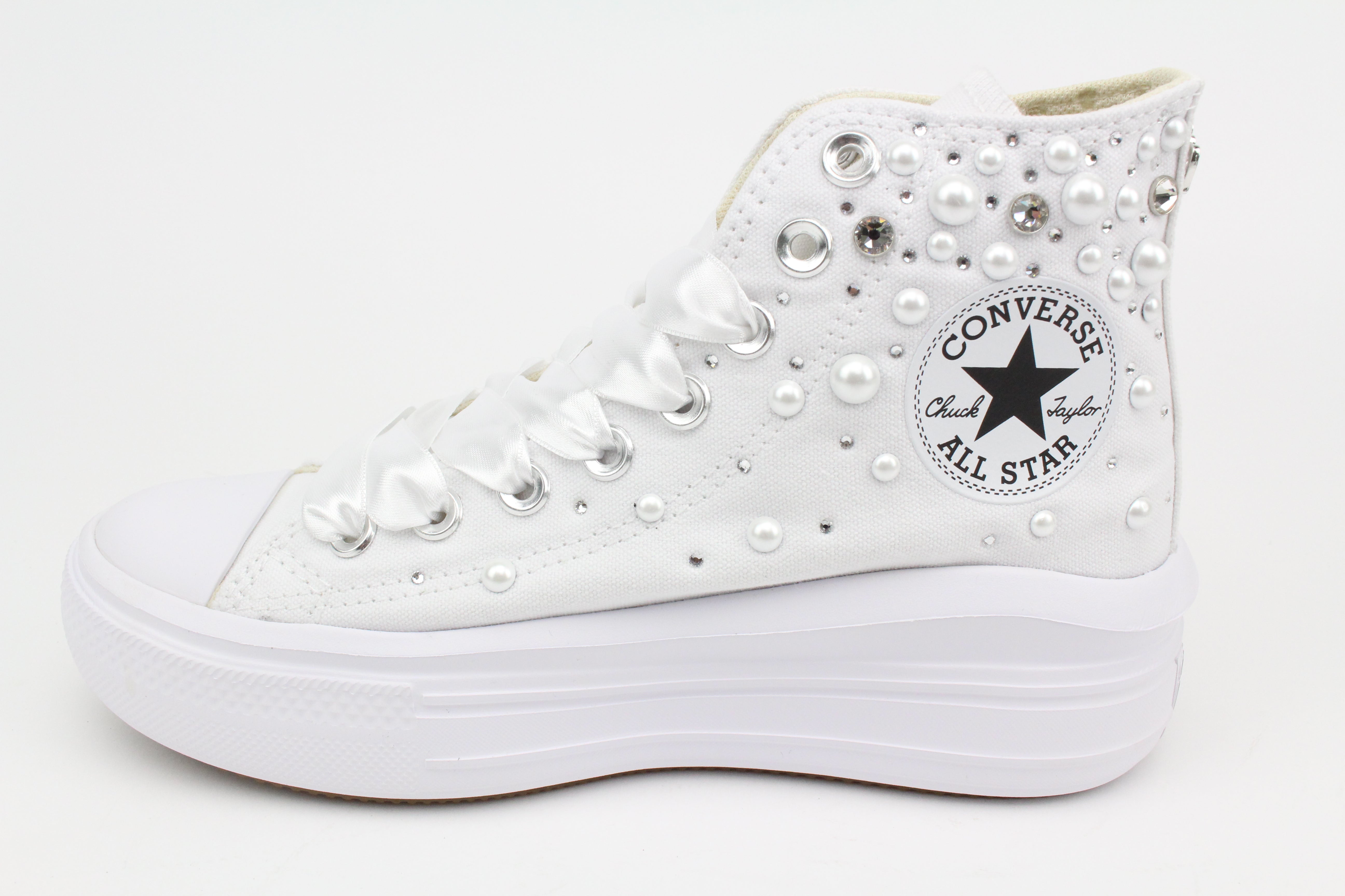 Converse All Star Move White Strass Termo Cristal & Perle