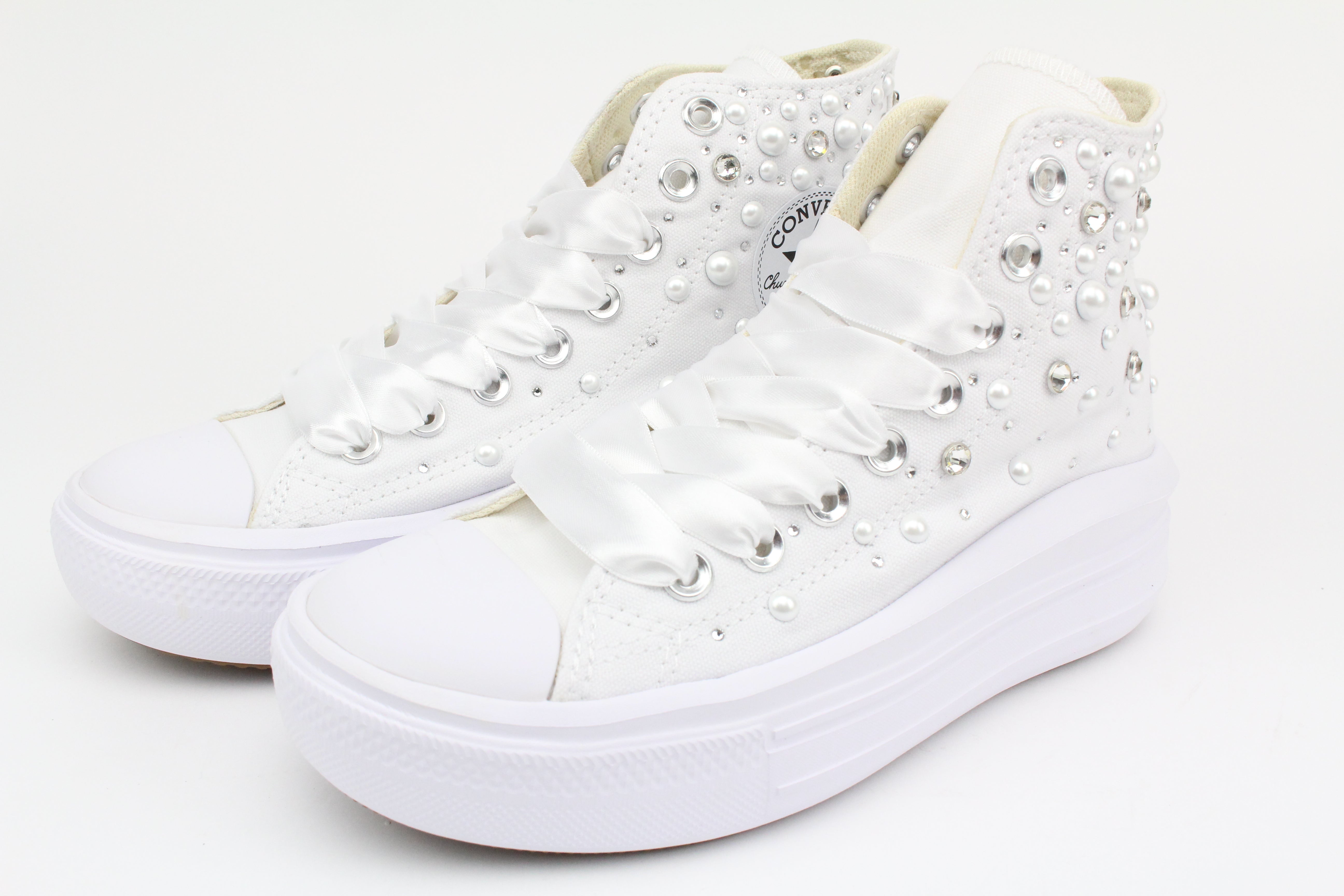 Converse All Star Move White Strass Termo Cristal & Perle