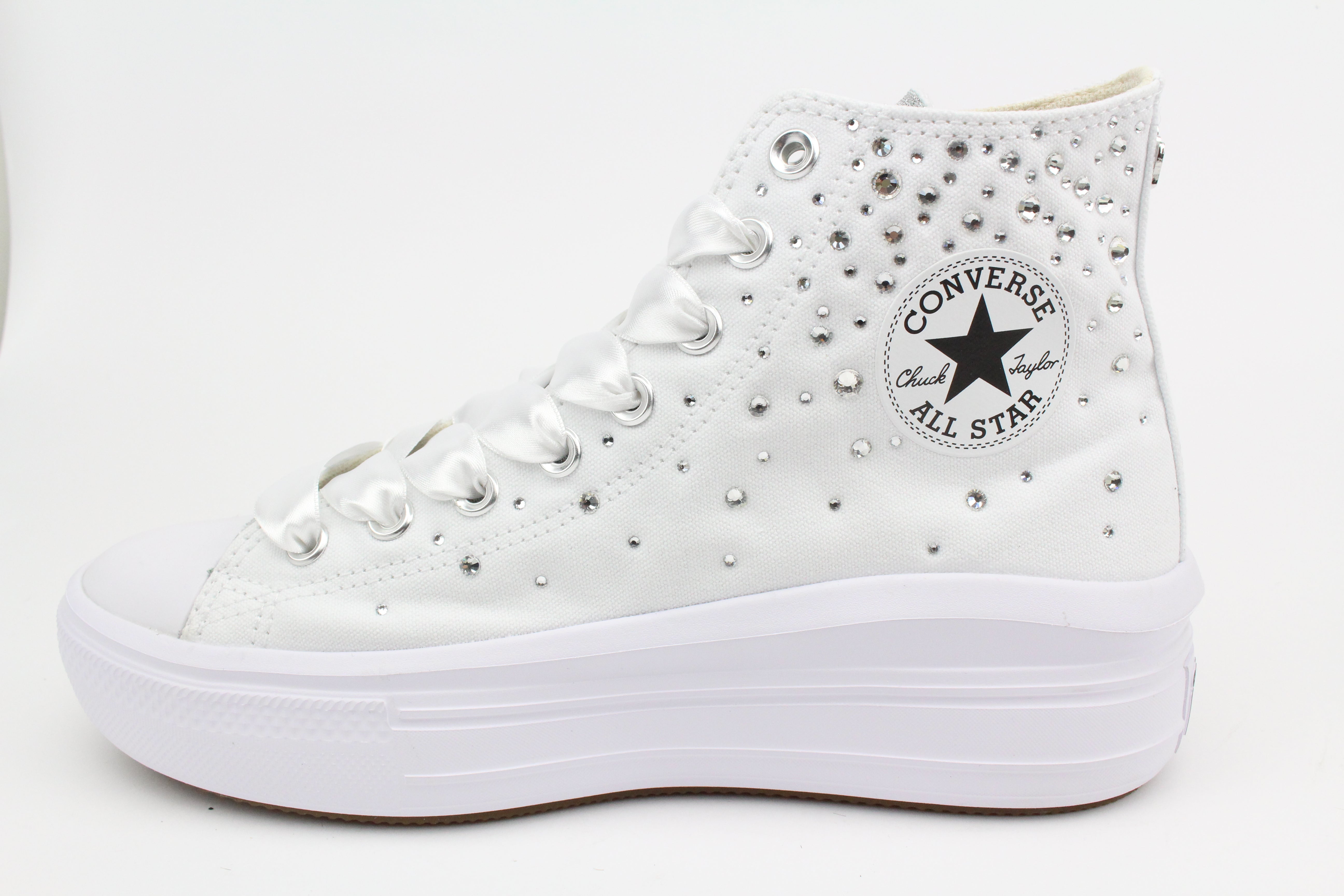 Converse All Star Move White Strass Termo Cristal & Glitter