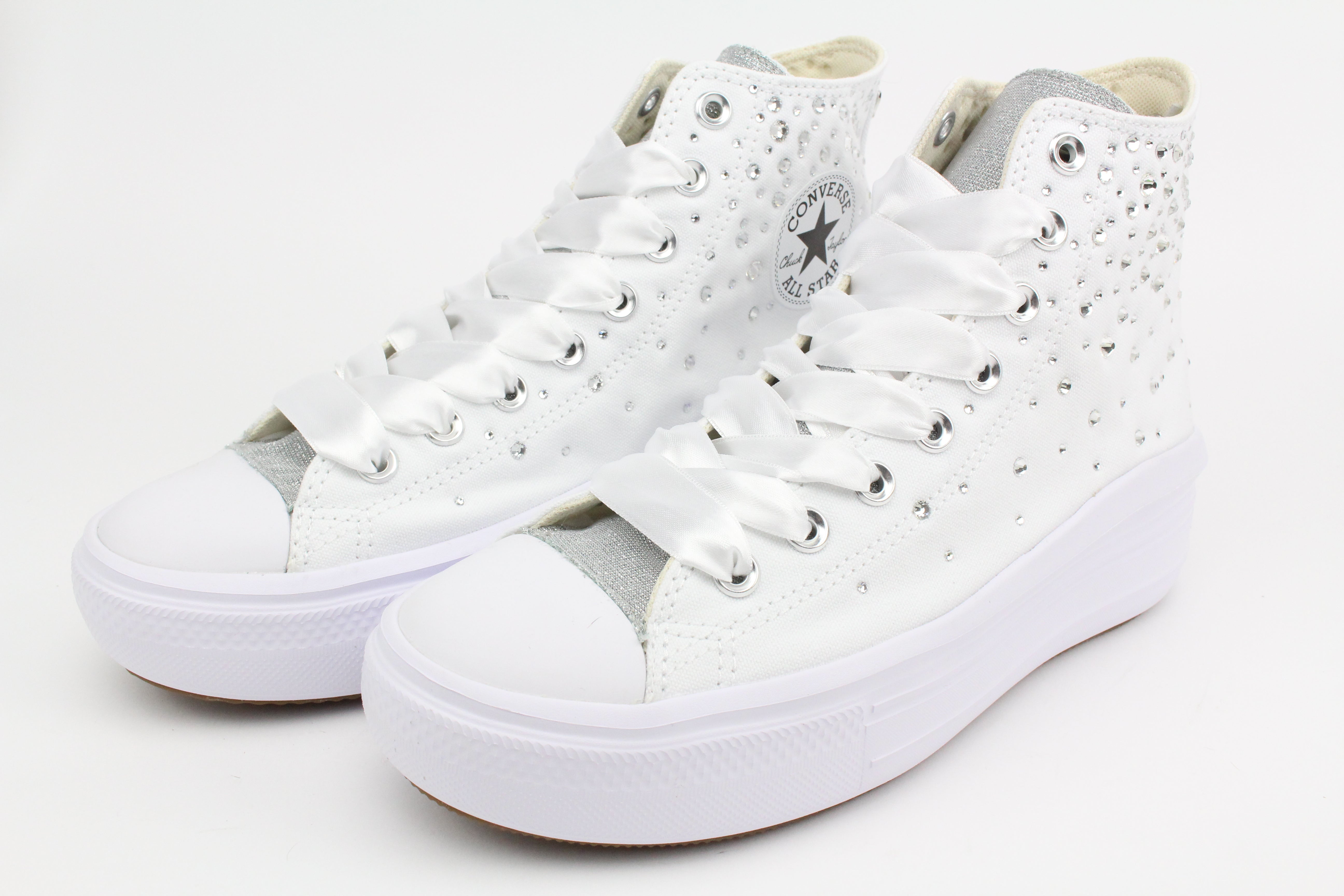 Converse All Star Move White Strass Termo Cristal & Glitter