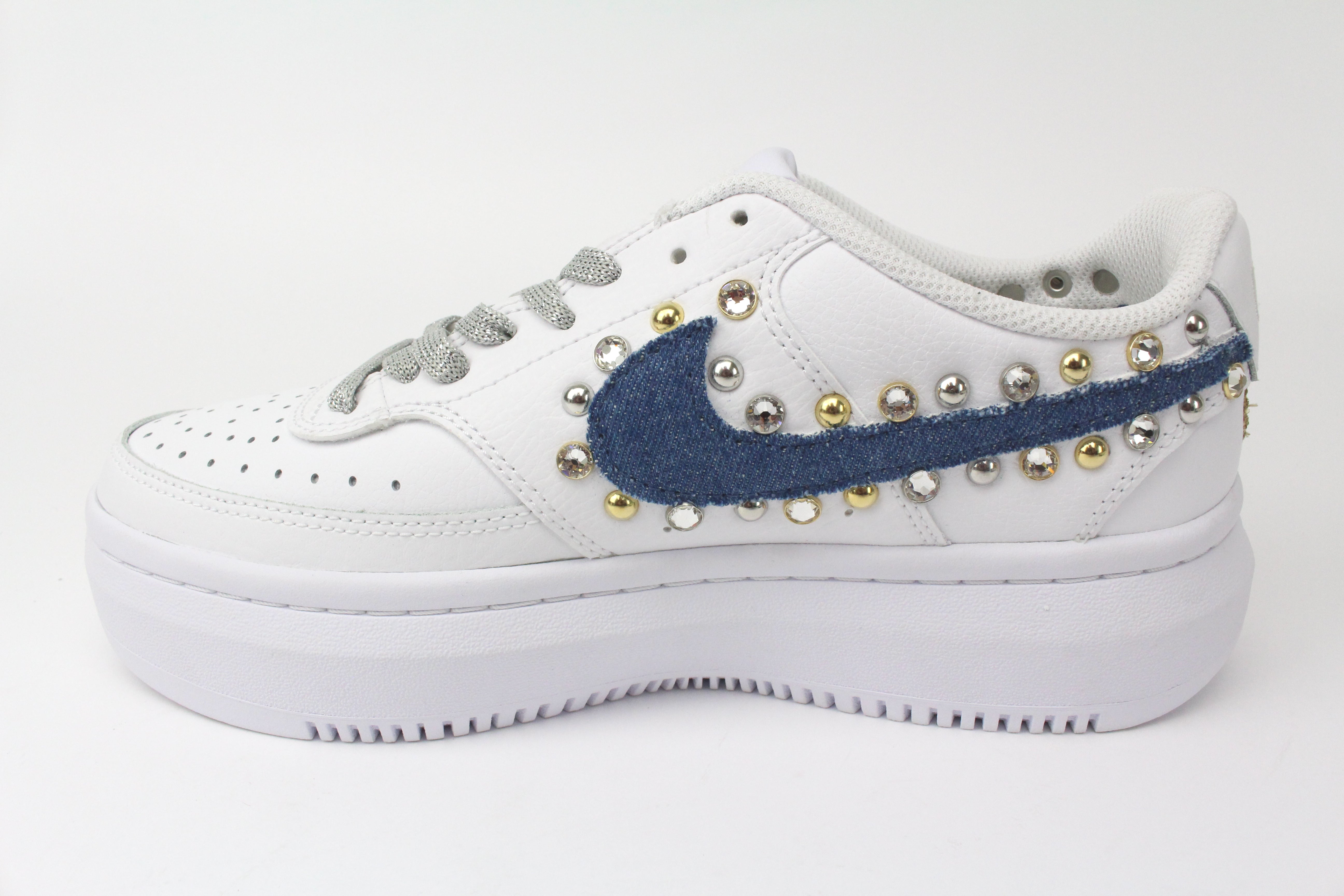 Nike Court Vision Low Platform Jeans Borchie & Strass