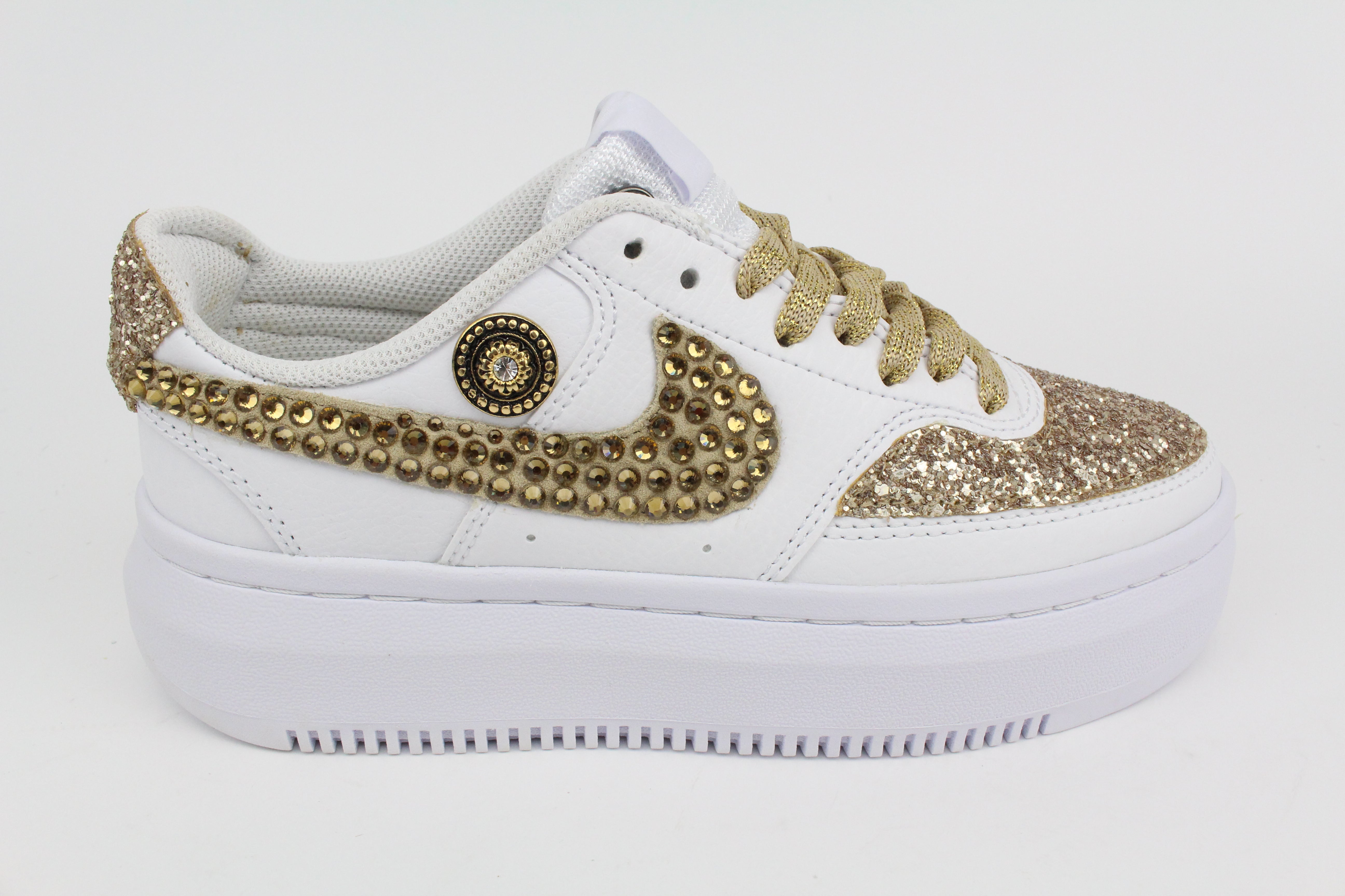 Nike Court Vision Low Platform Rosa Antico Glitter & Strass