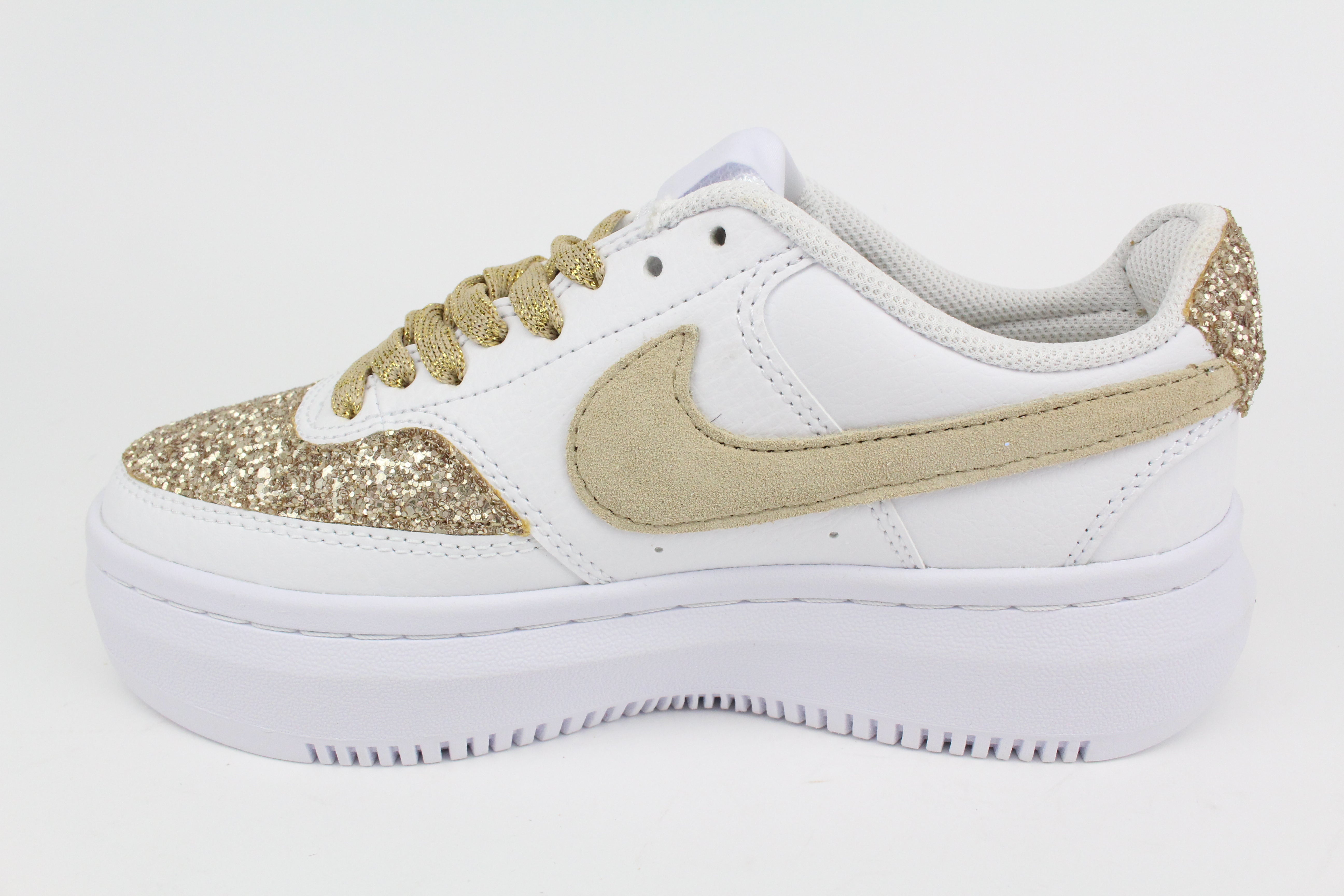 Nike Court Vision Low Platform Rosa Antico Glitter & Strass