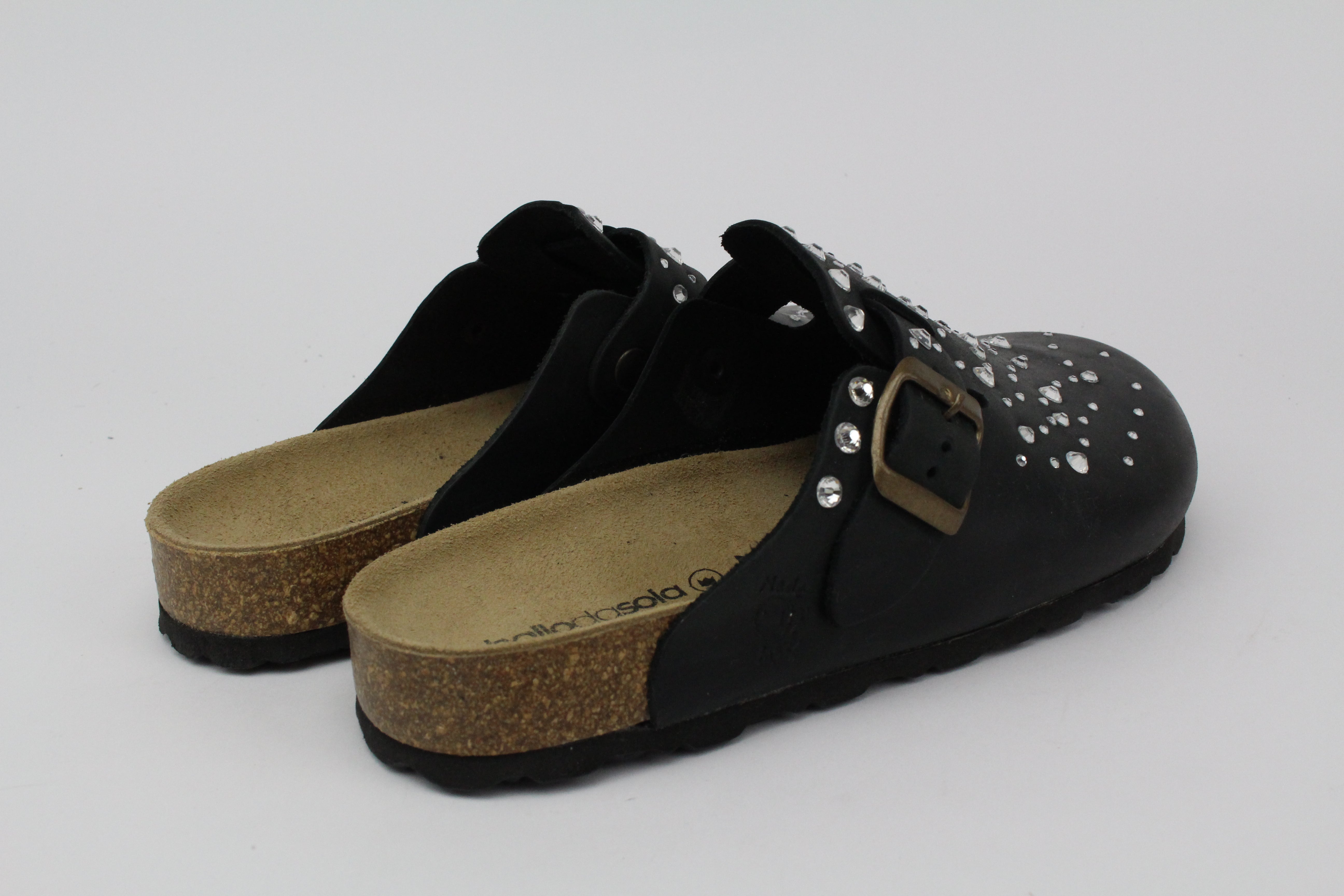 Sandali Sabot Pelle Strass Termo