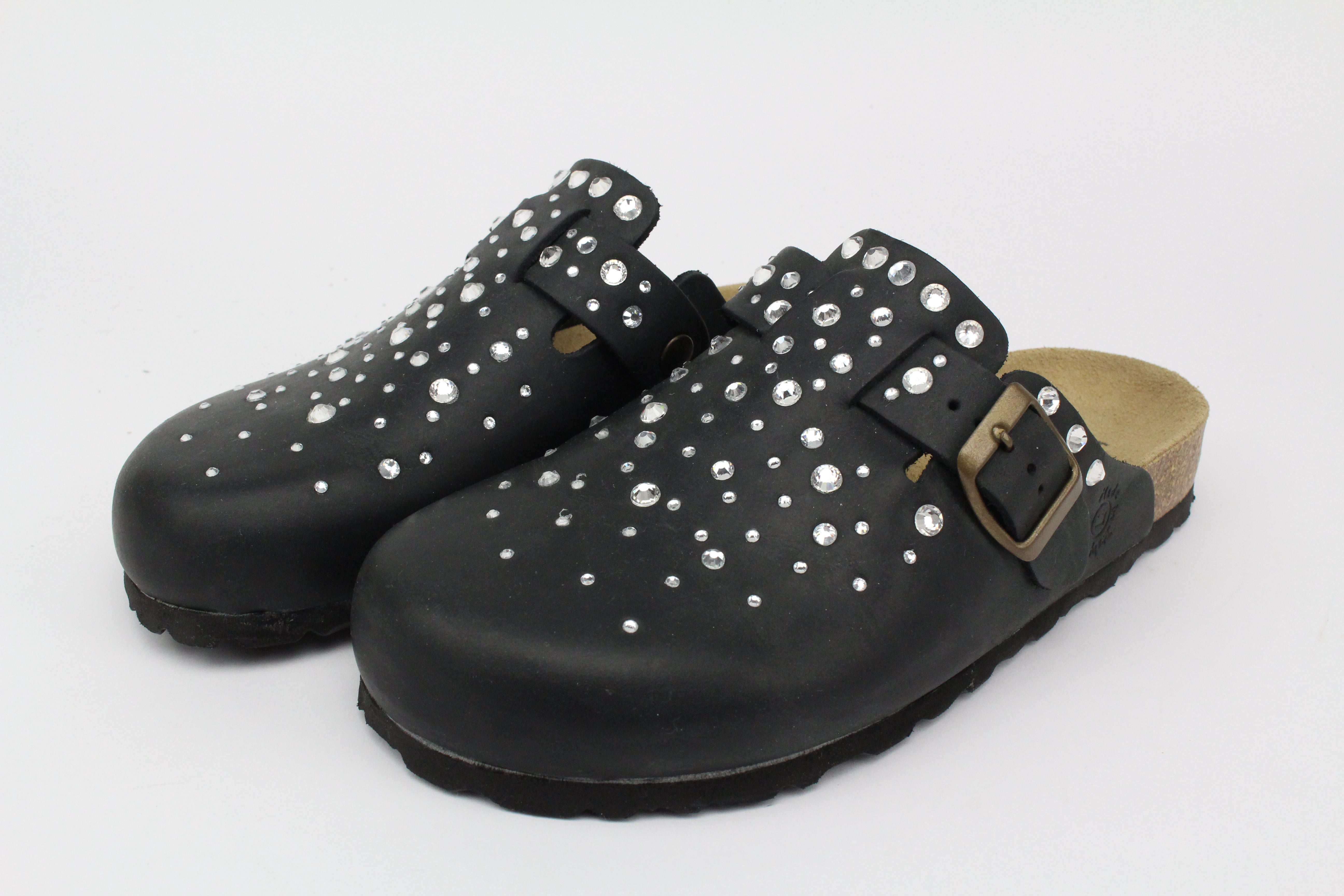 Sandali Sabot Pelle Strass Termo