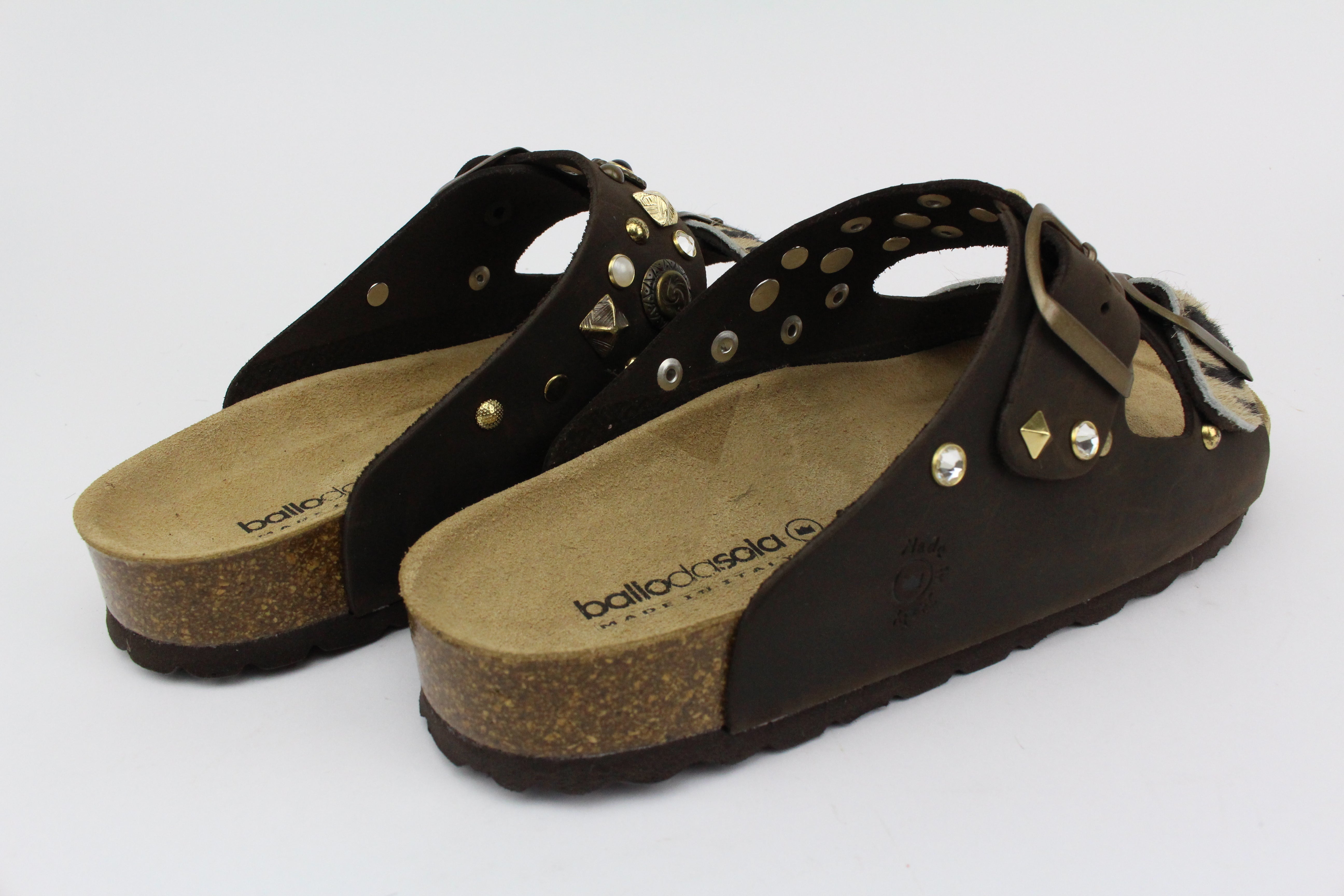 Sandali Brown Zebrate & Borchie