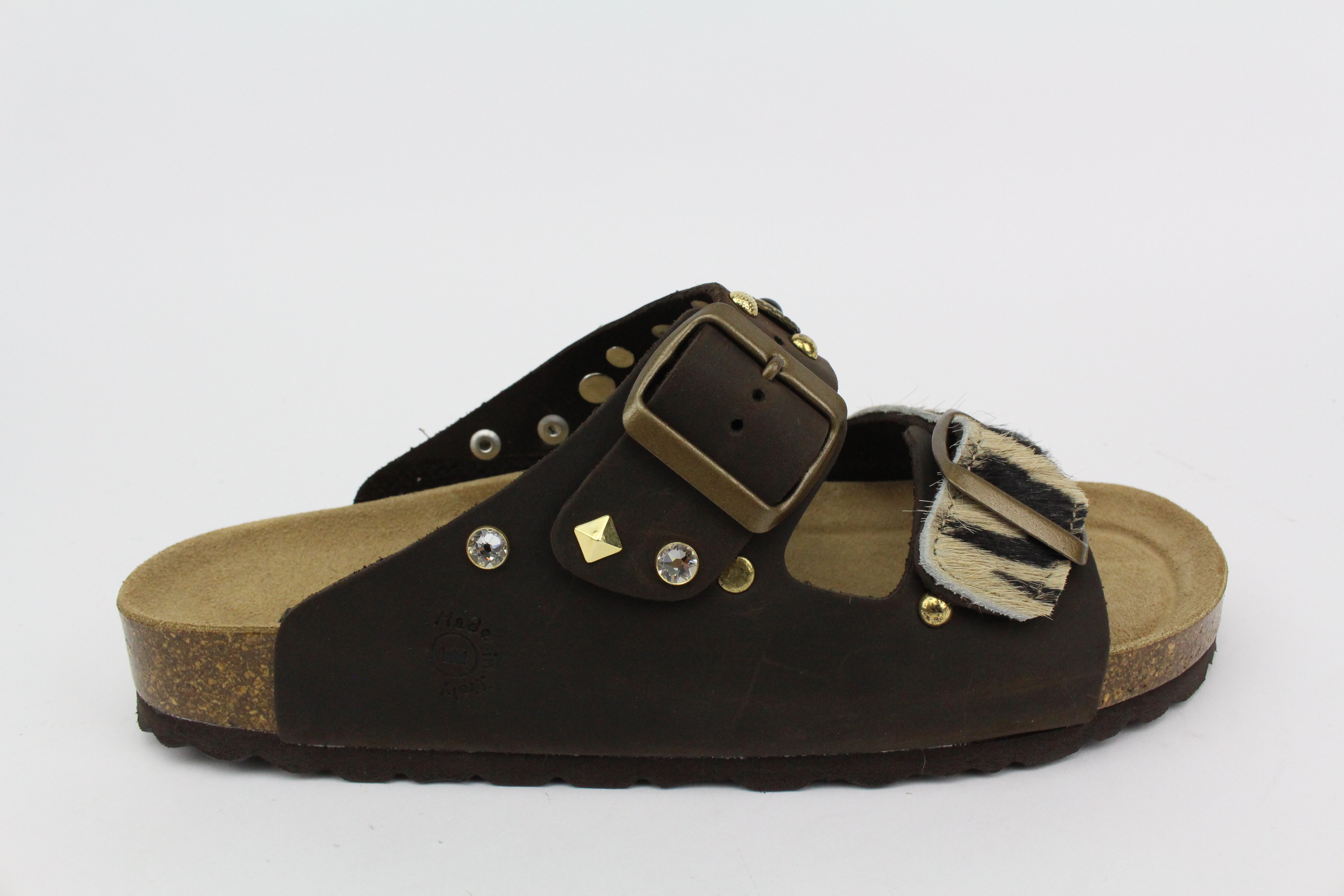 Sandali Brown Zebrate & Borchie