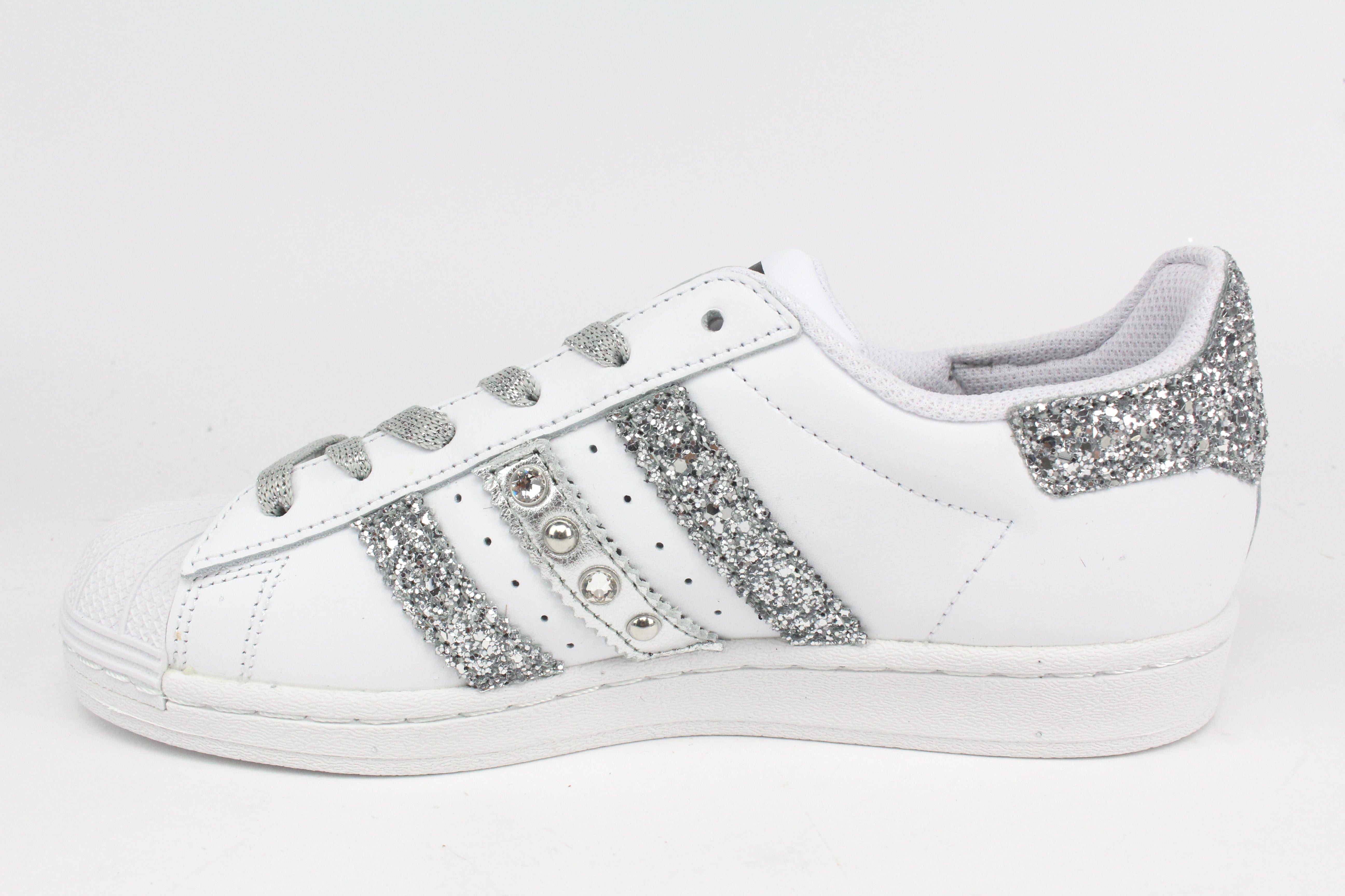Adidas Superstar Glitter Silver Stella Strass