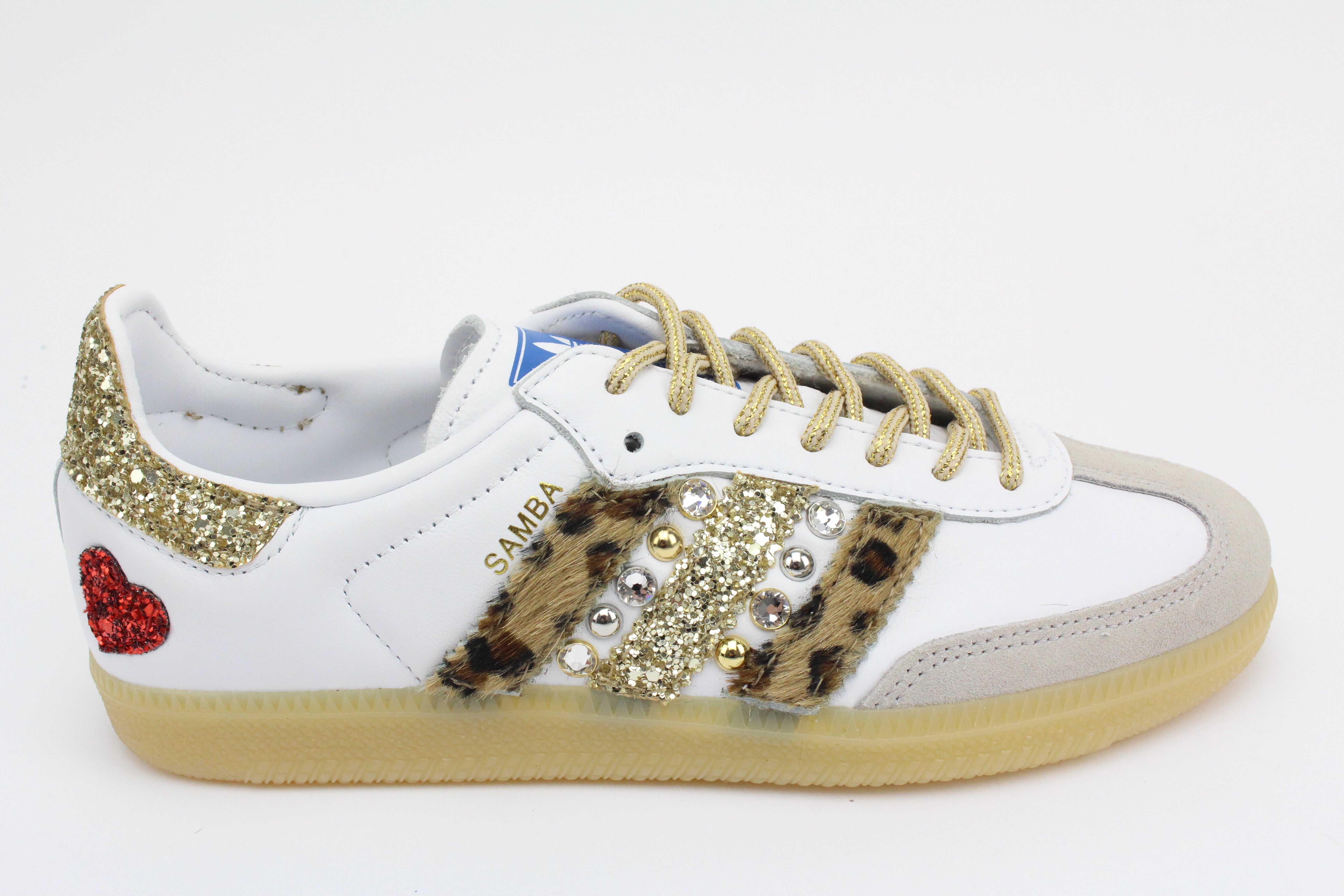 Adidas Original SAMBA Bande Glitter maculato e Cuore