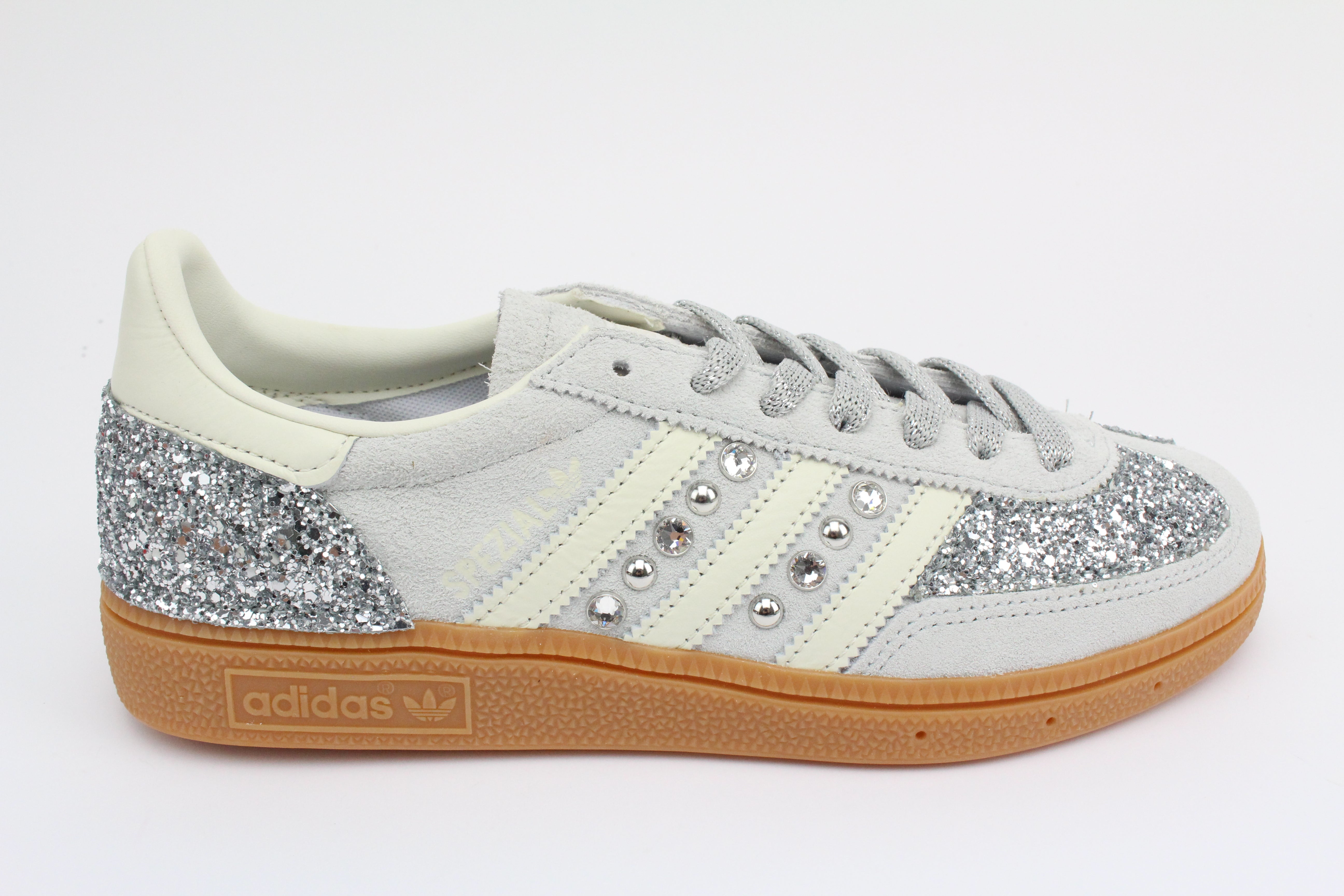 Adidas Original SPEZIAL WONSIL Glitter Argento Borchie e Strass