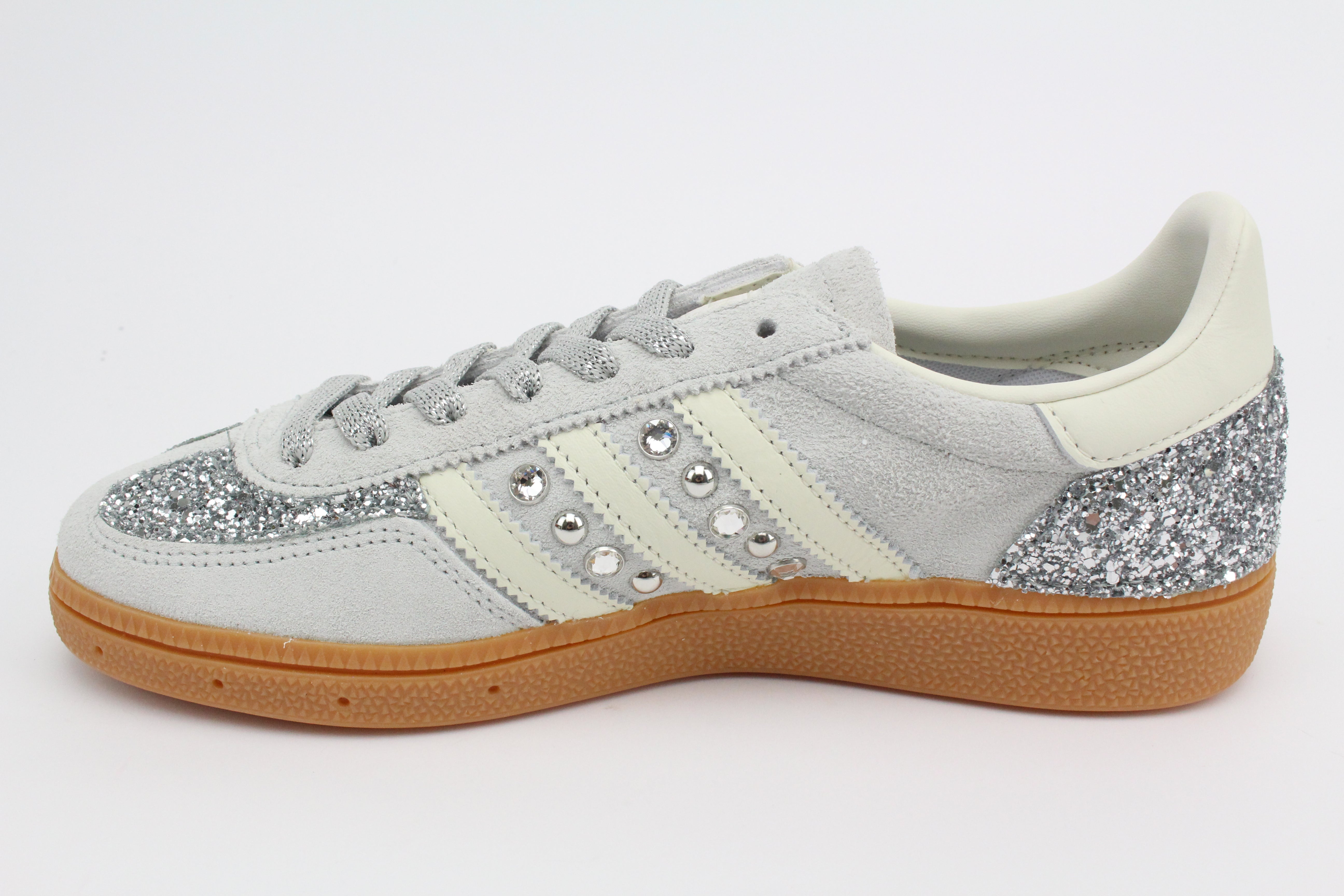 Adidas Original SPEZIAL WONSIL Glitter Argento Borchie e Strass