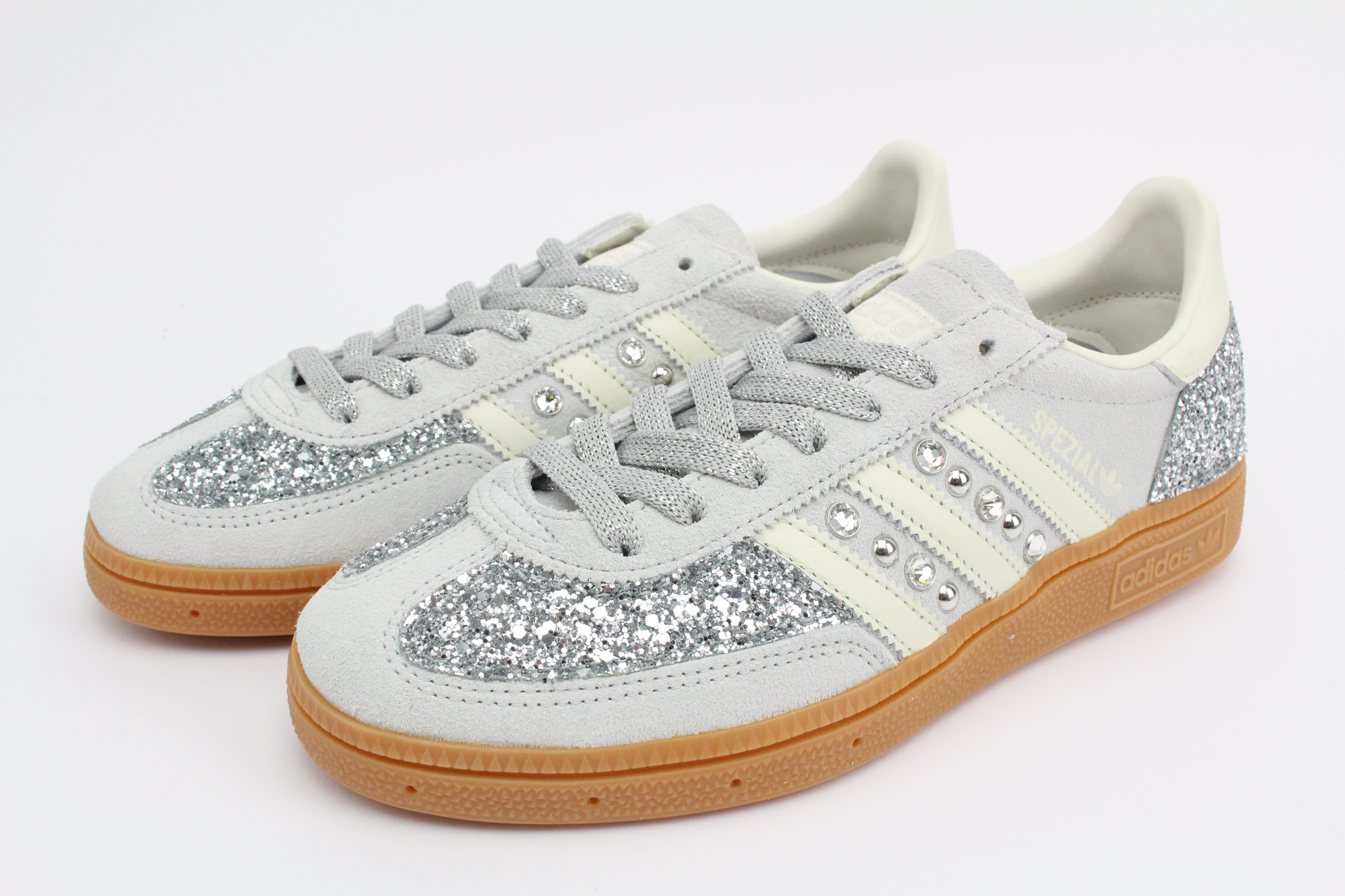 Adidas Original SPEZIAL WONSIL Glitter Argento Borchie e Strass