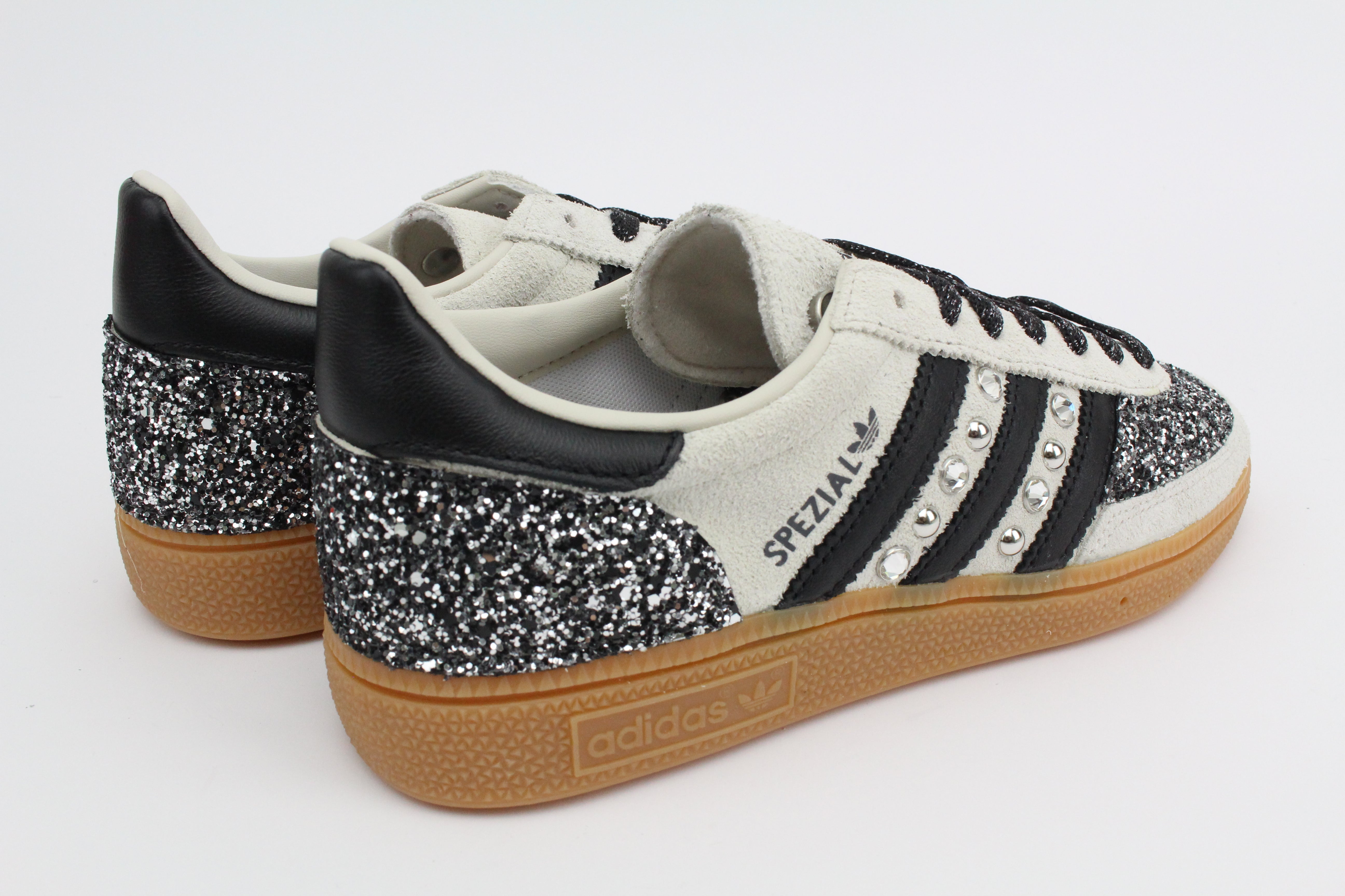 Adidas Original SPEZIAL ALUMIN/CBLACK Glitter BkSilver Borchie e Strass