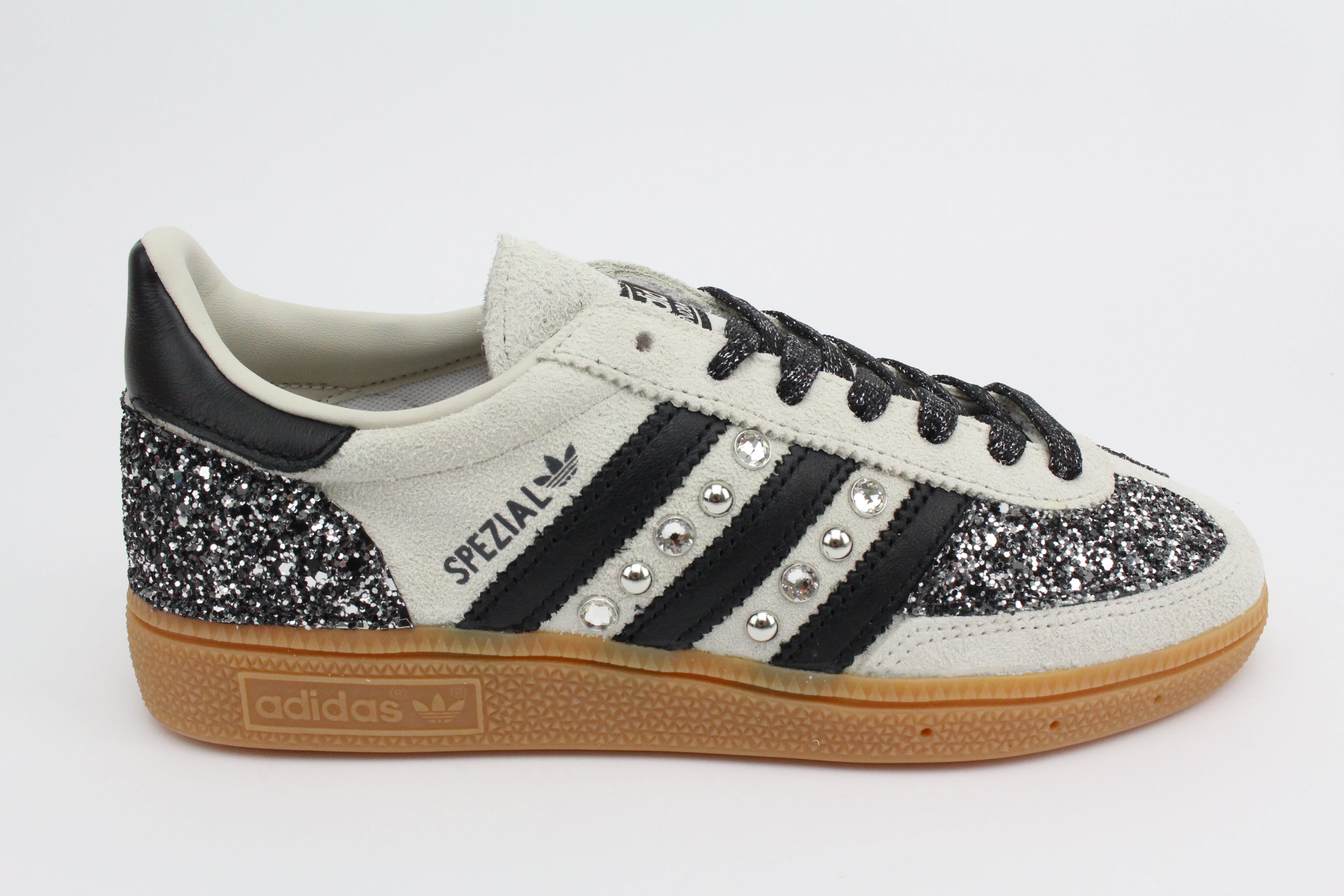 Adidas Original SPEZIAL ALUMIN/CBLACK Glitter BkSilver Borchie e Strass