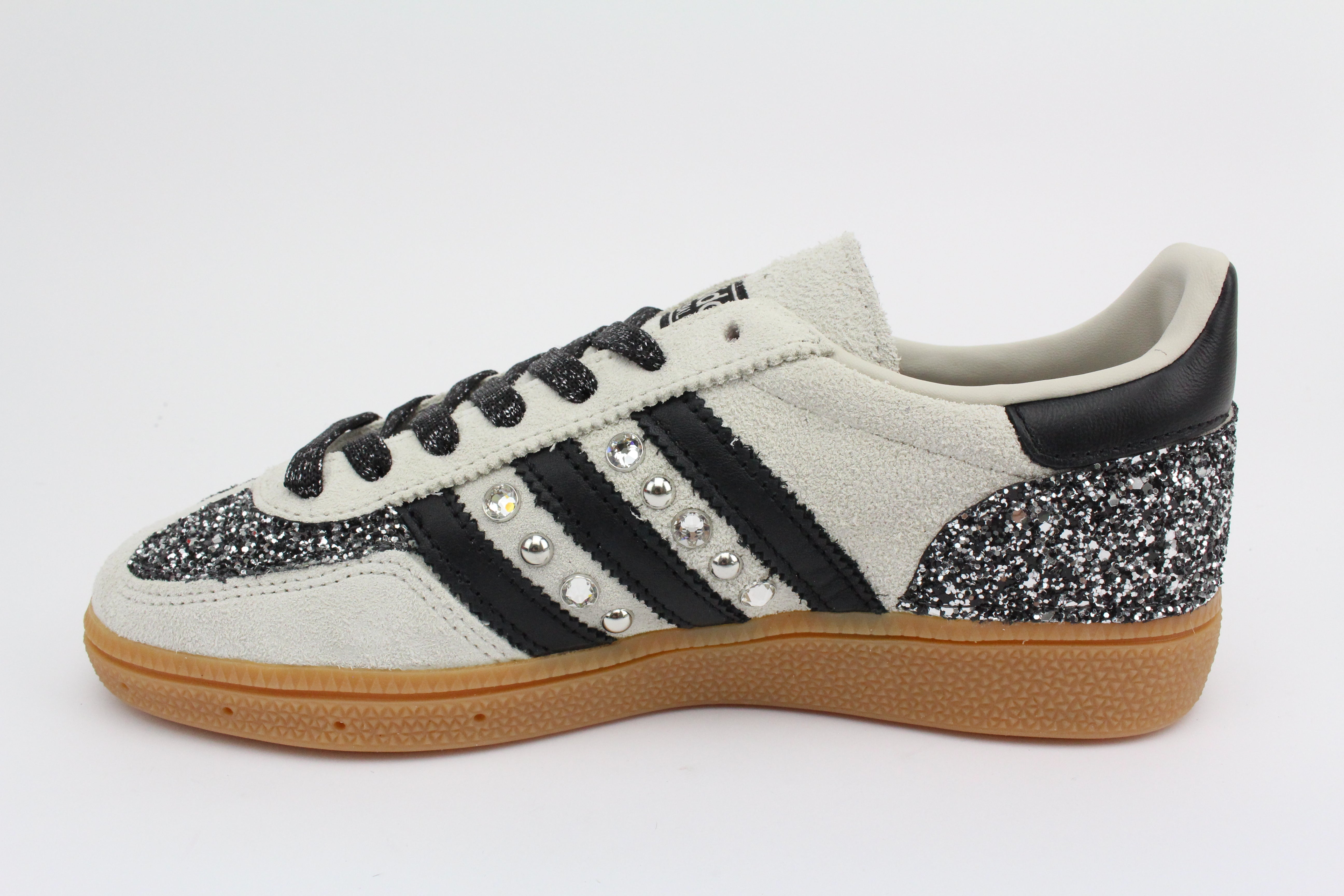 Adidas Original SPEZIAL ALUMIN/CBLACK Glitter BkSilver Borchie e Strass