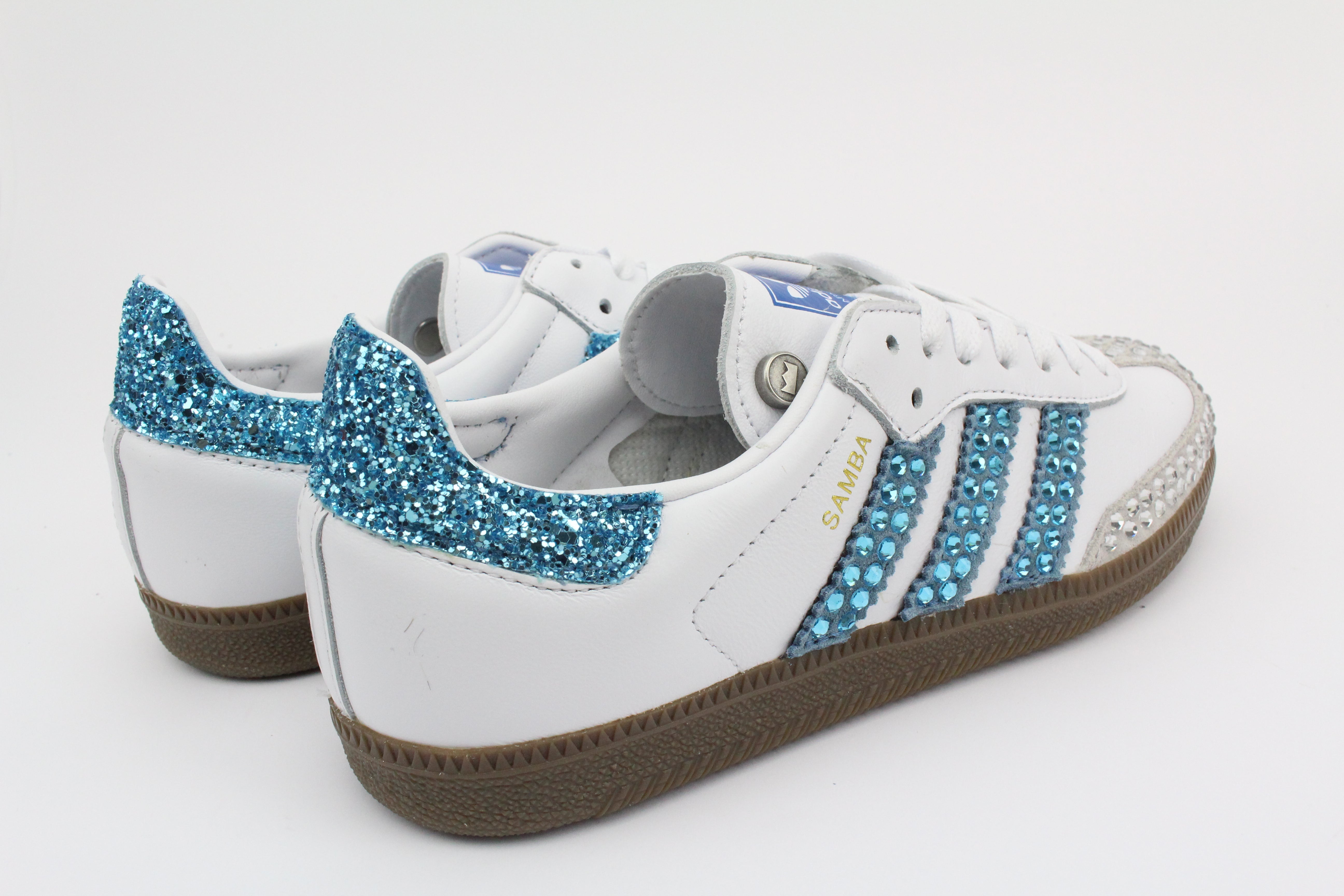 Adidas Original SAMBA Glitter & Strass Termo Azzurro