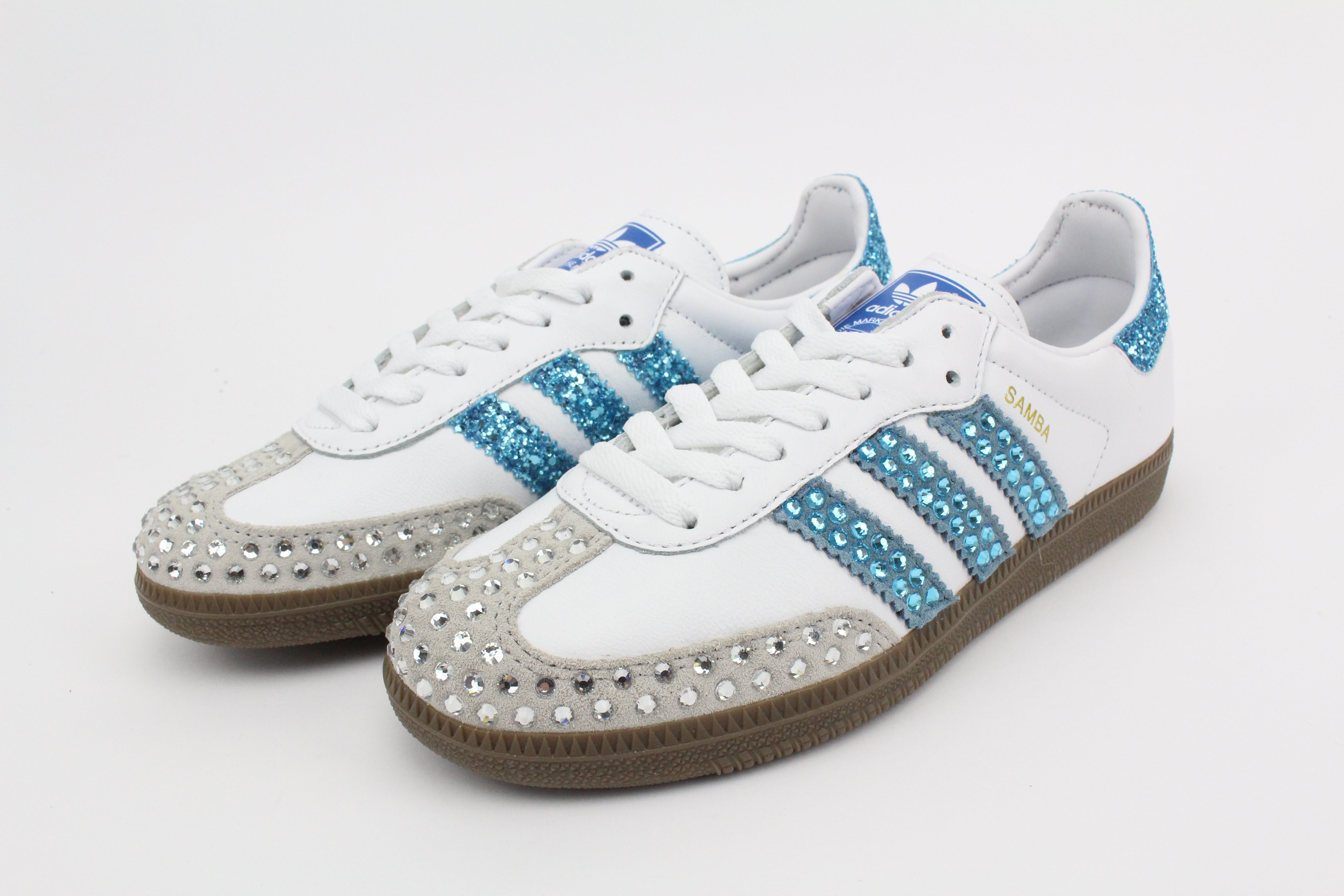 Adidas Original SAMBA Glitter & Strass Termo Azzurro