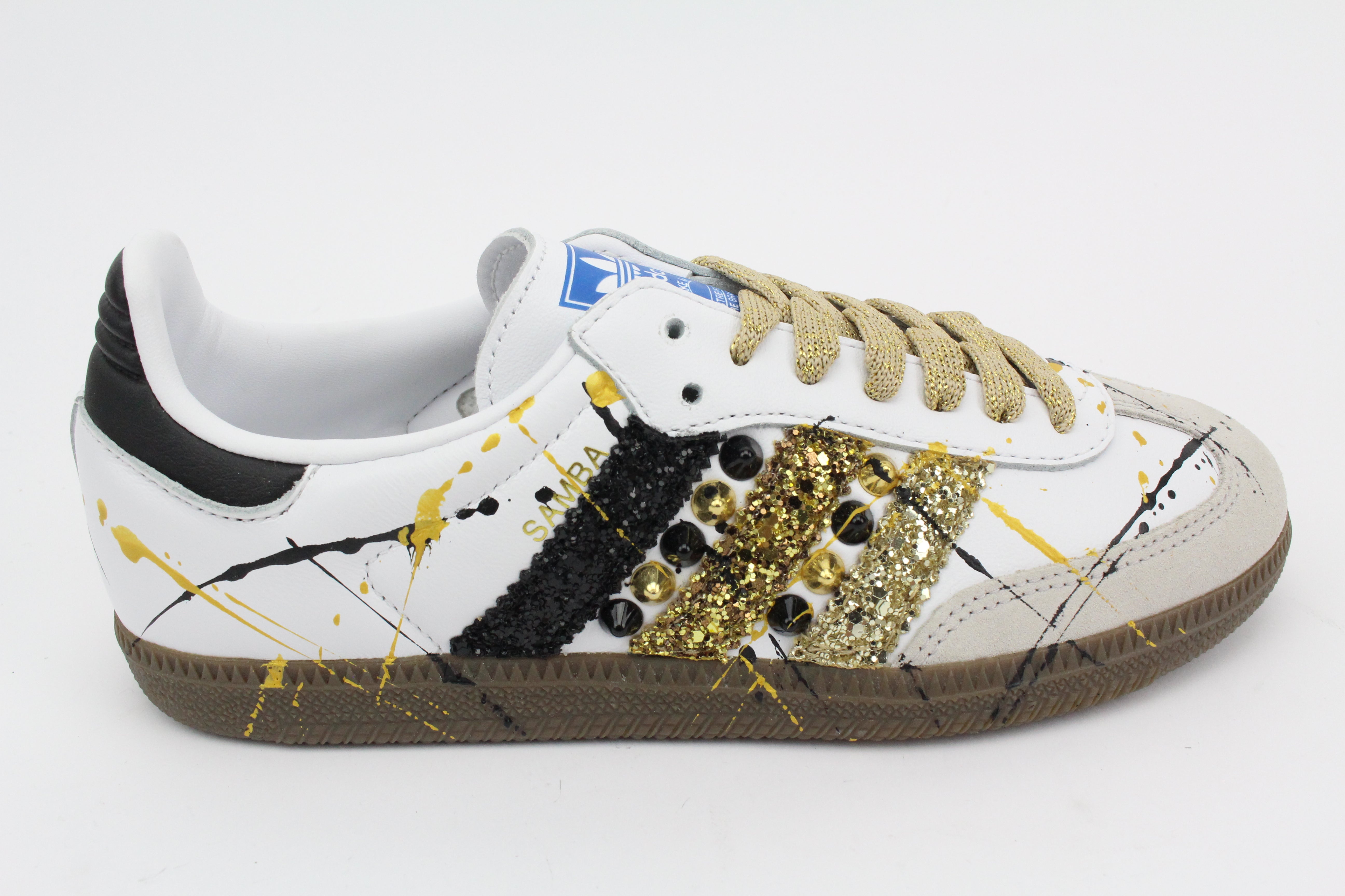 Adidas Original SAMBA Glitter Borchie & Vernice oro