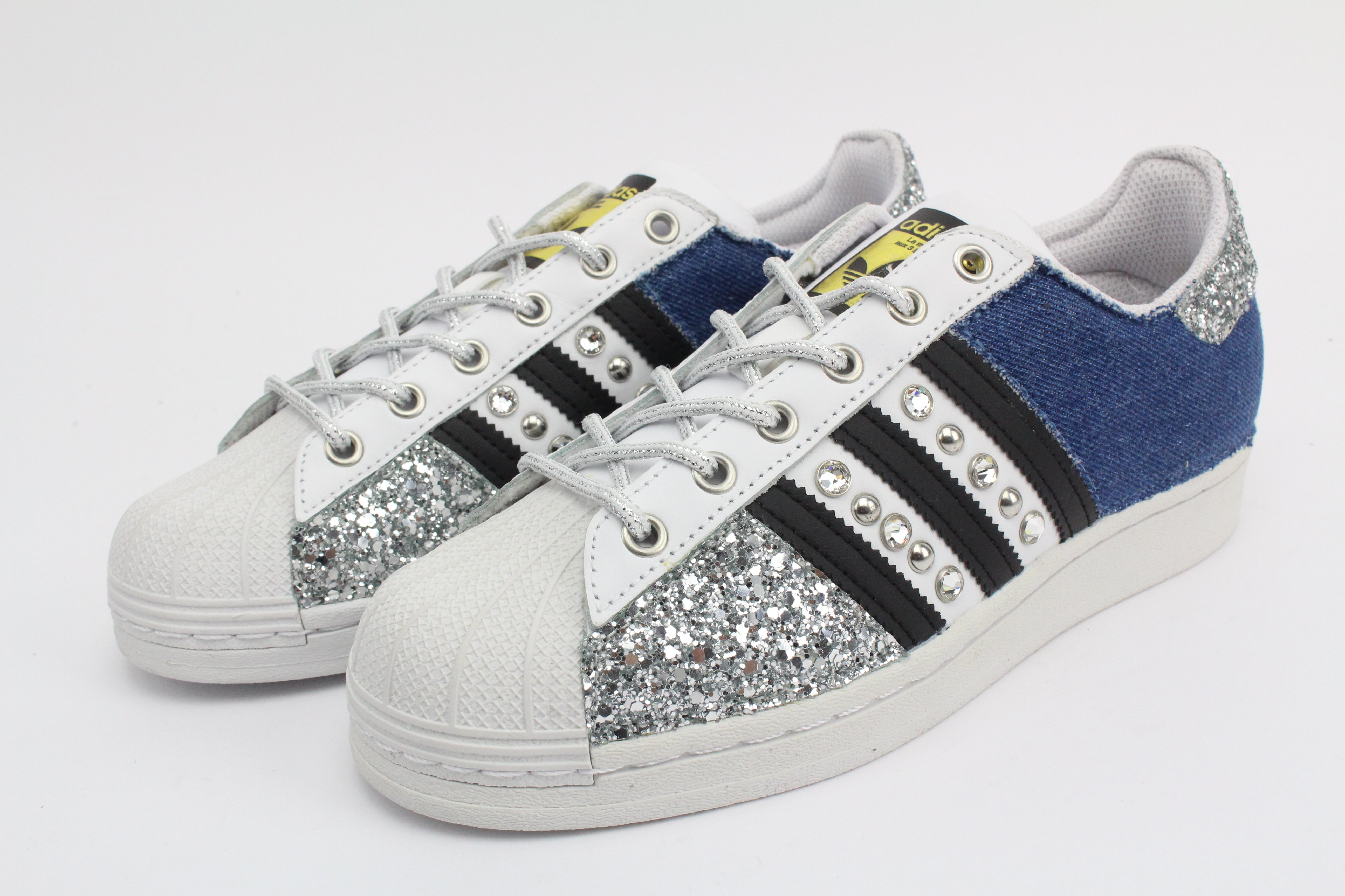 Adidas Superstar Jeans & Glitter Argento