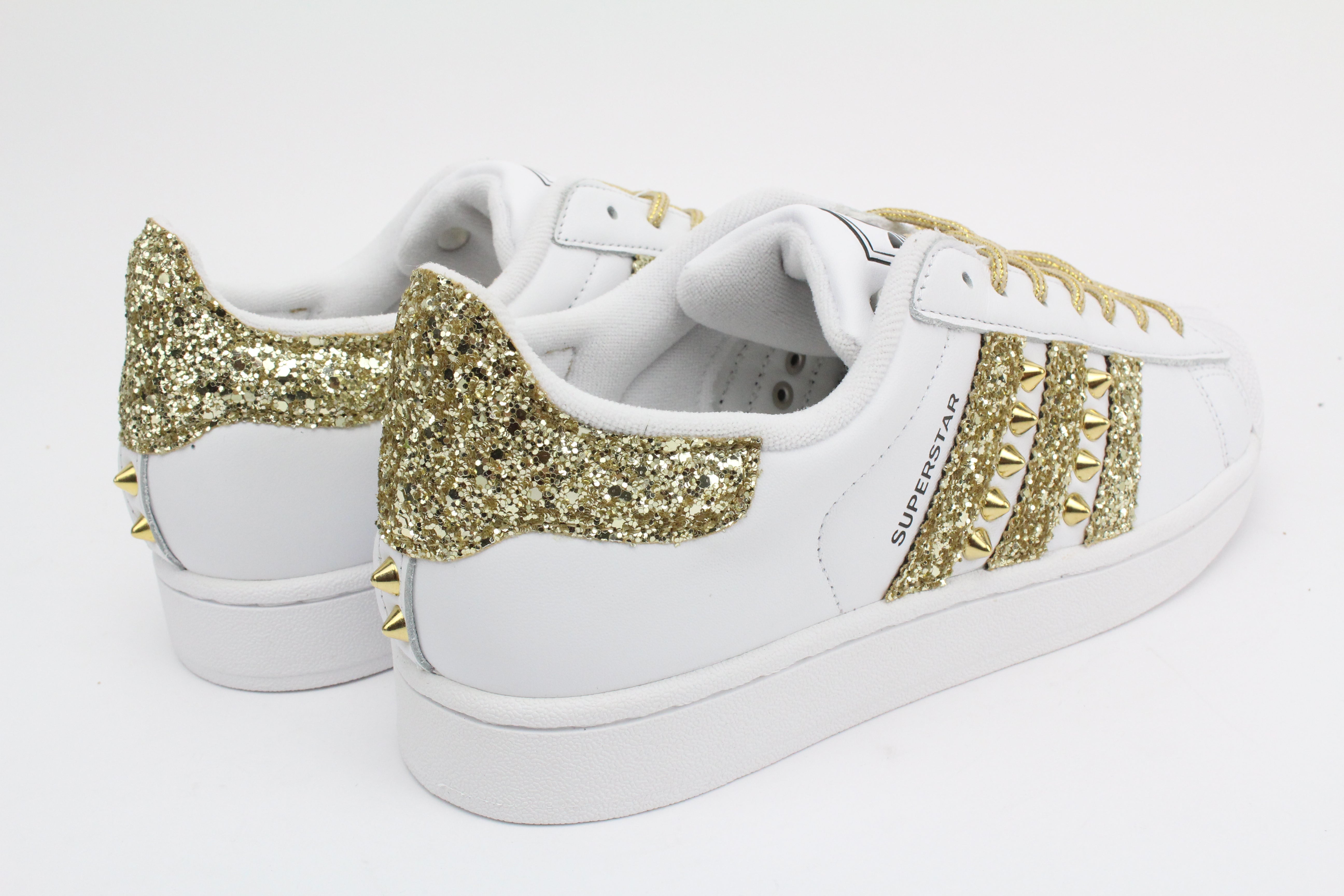 Adidas Superstar Glitter Oro e borchie