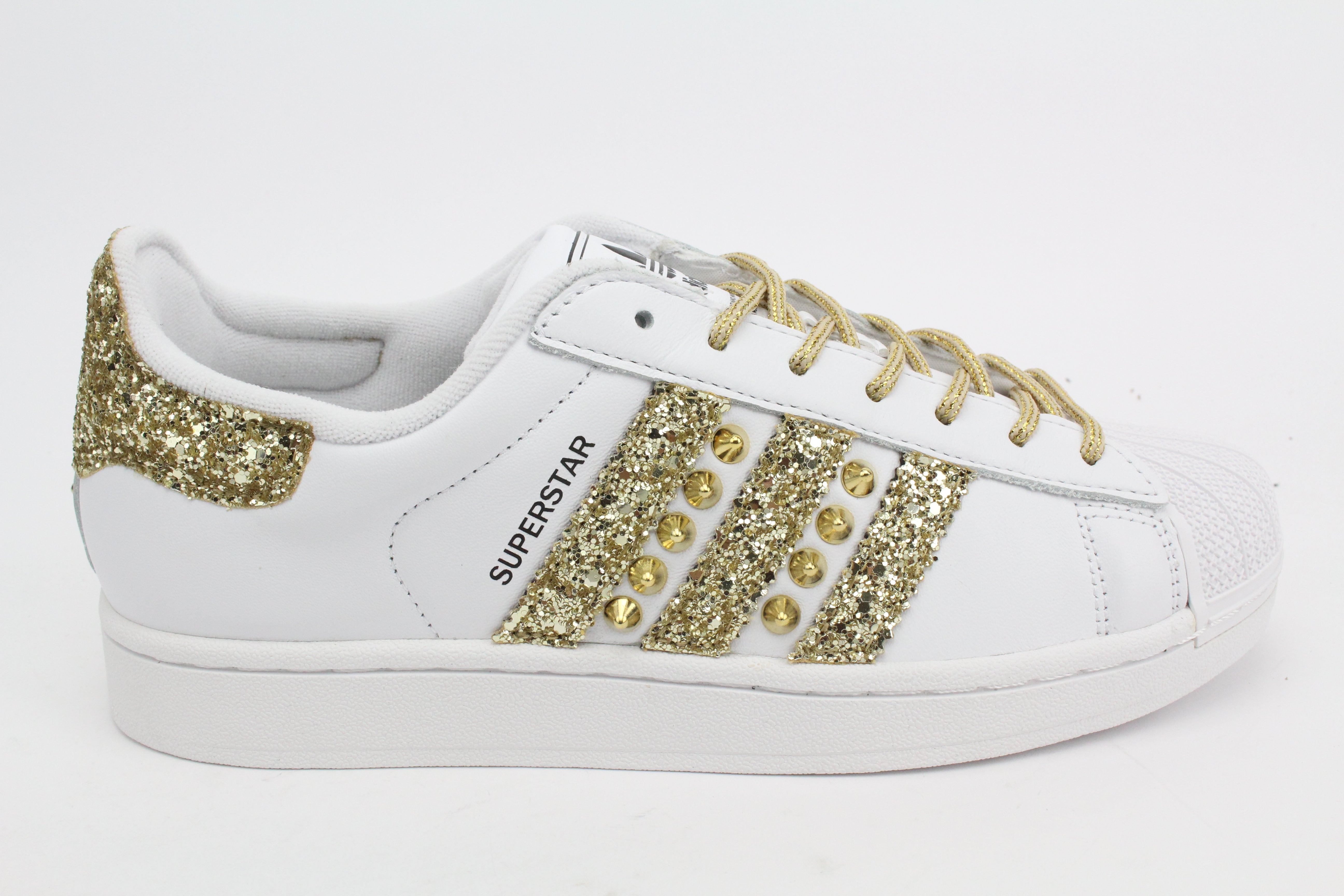 Adidas Superstar Glitter Oro e borchie