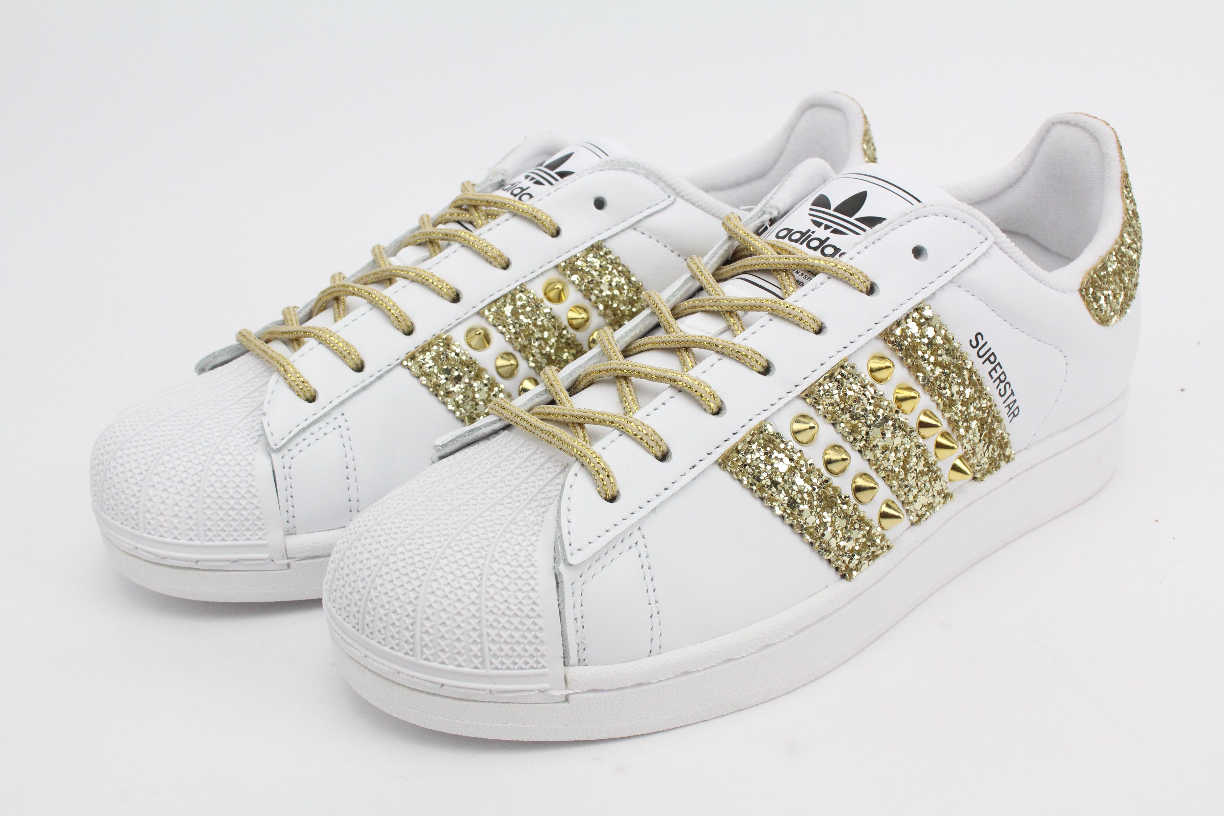 Adidas Superstar Glitter Oro e borchie