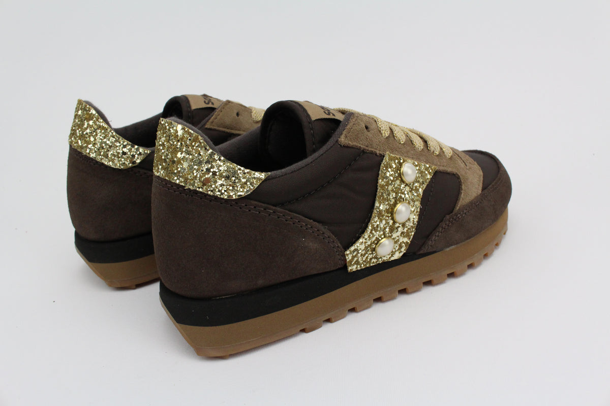 Saucony Jazz brown glitter oro e perle oro