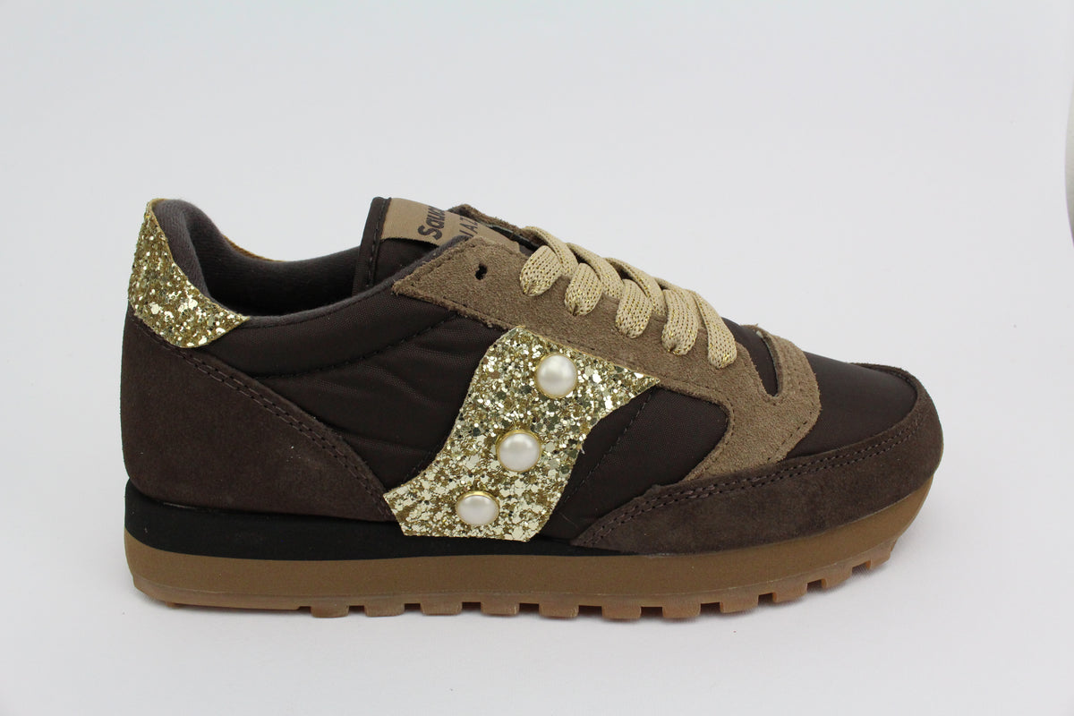 Saucony Jazz brown glitter oro e perle oro
