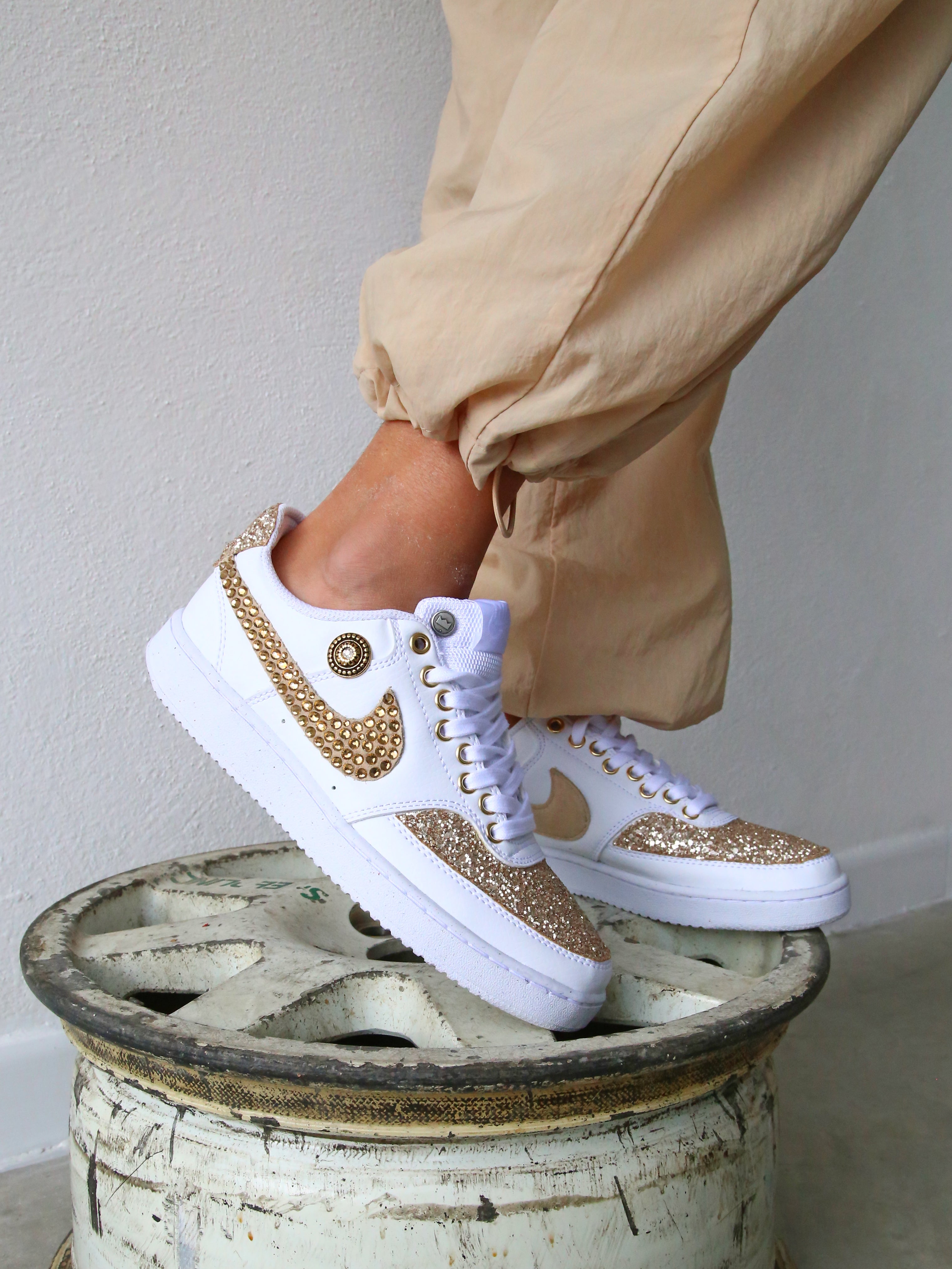 Nike Court Vision Low Rosa Antico Glitter & Strass