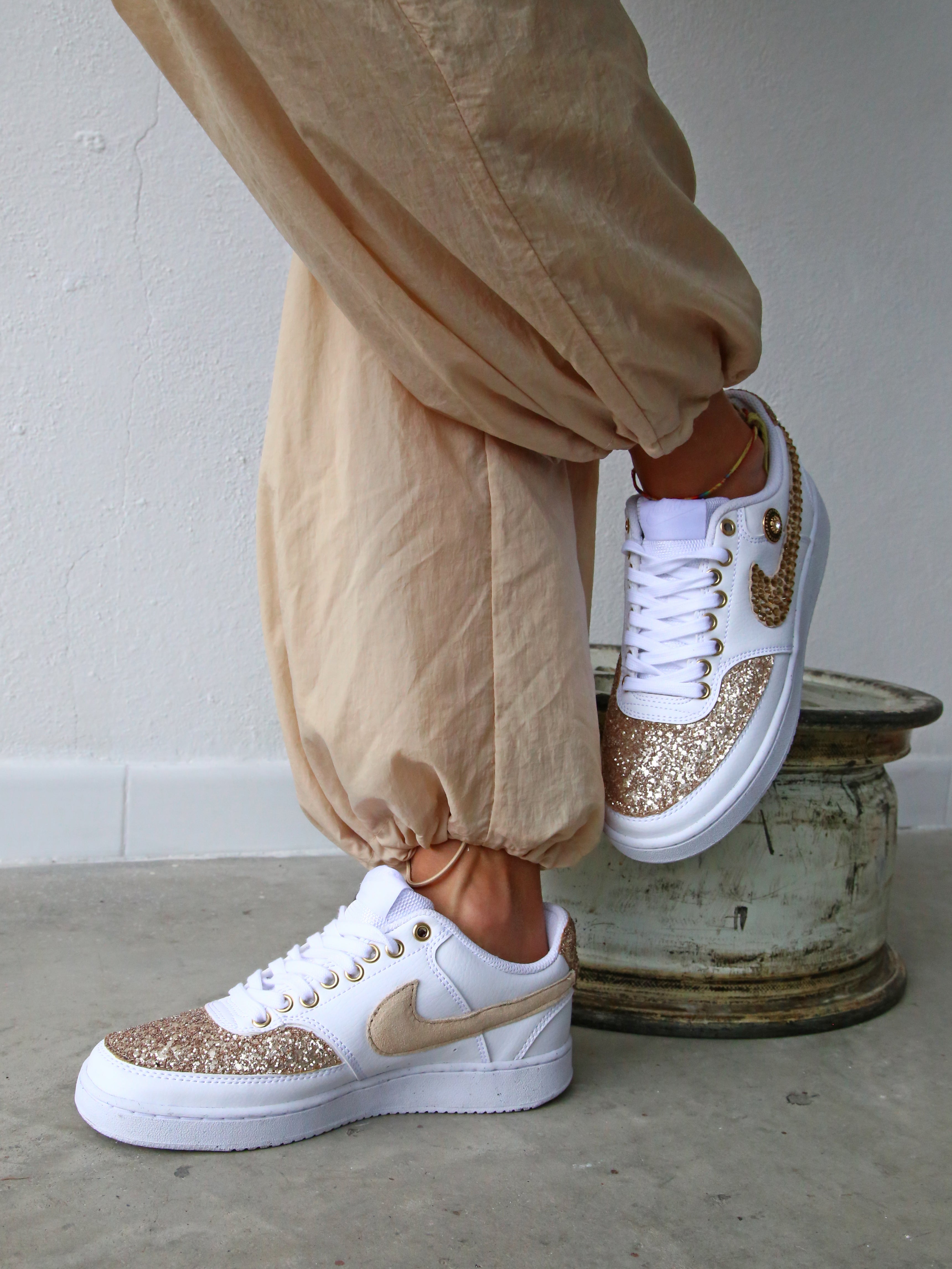 Nike Court Vision Low Rosa Antico Glitter & Strass