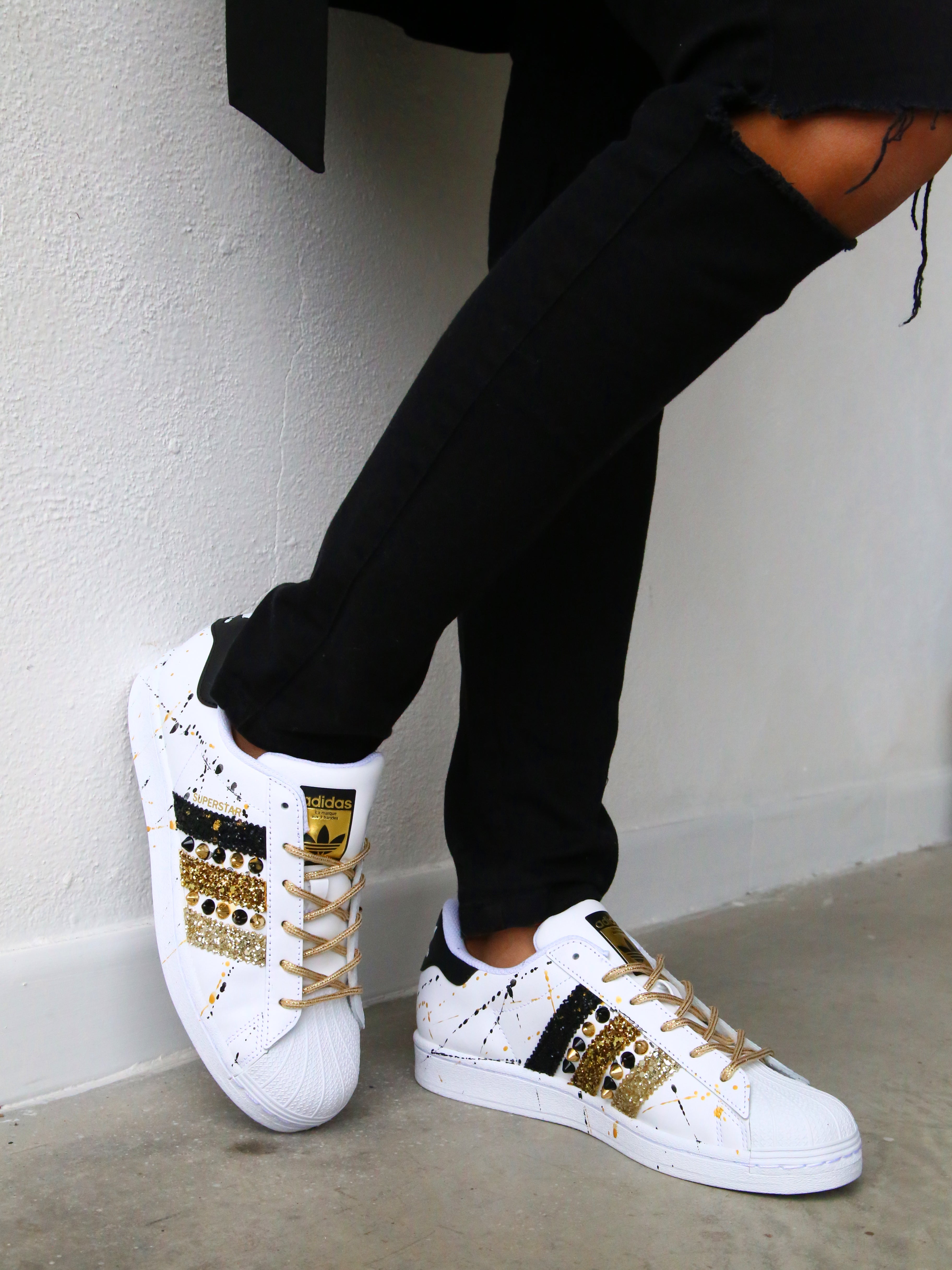 Adidas Superstar Glitter Borchie & Vernice Oro