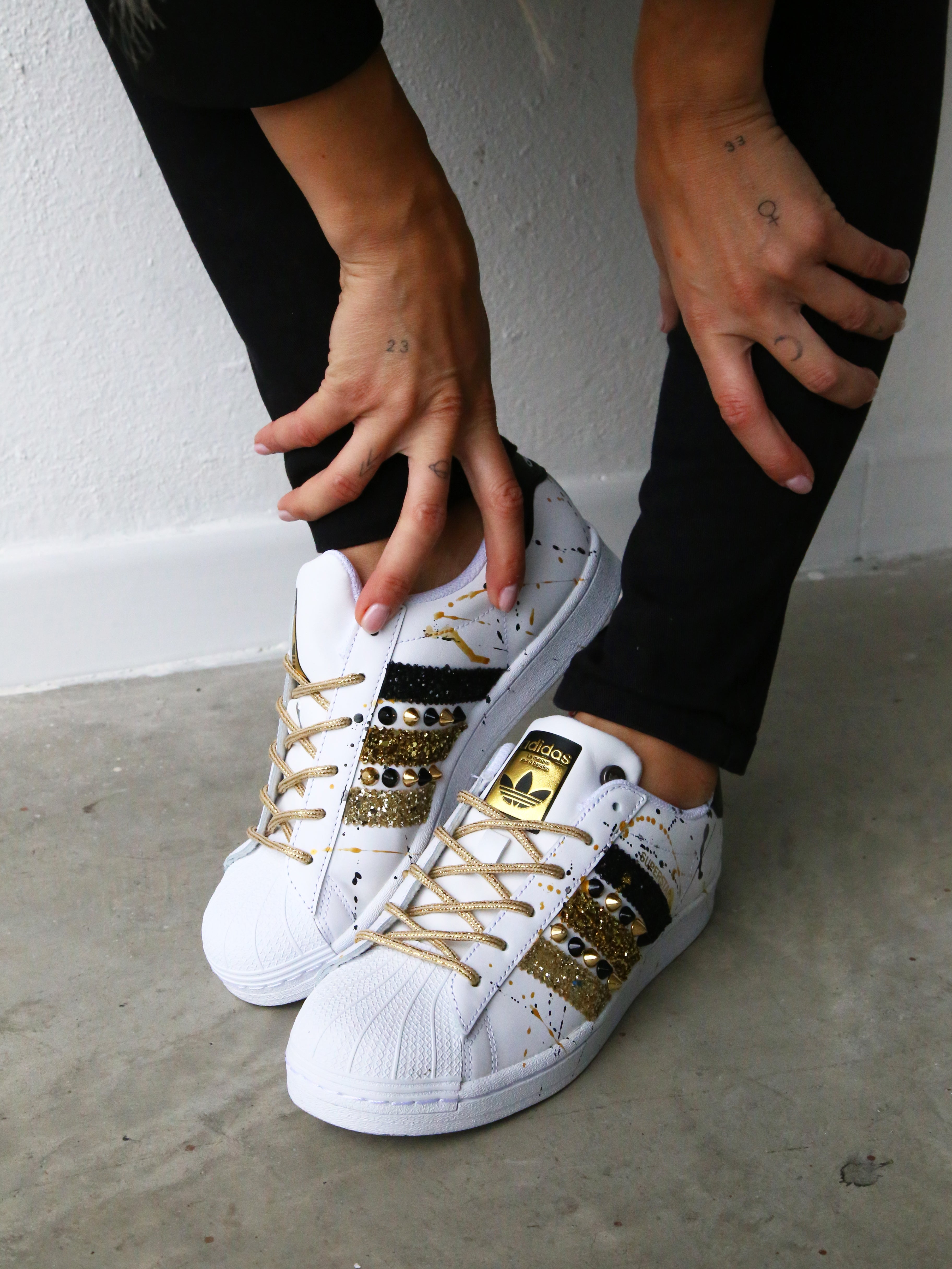 Adidas Superstar Glitter Borchie & Vernice Oro