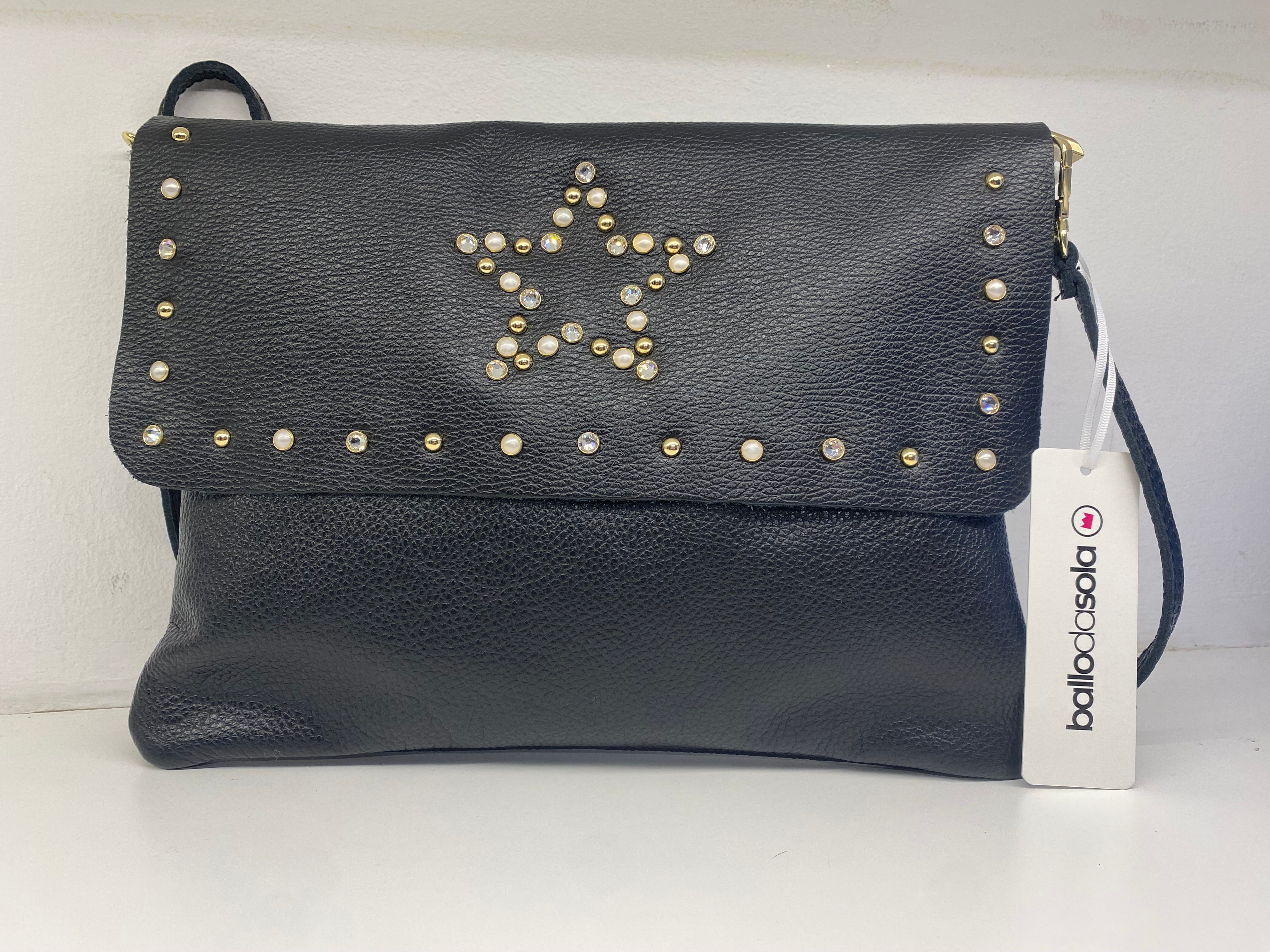 Pochette Pelle Strass & borchie e Stella