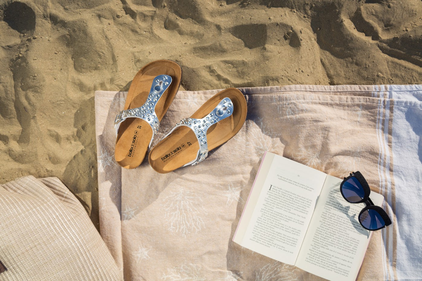 Sandali Silver Infradito Strass & Borchie