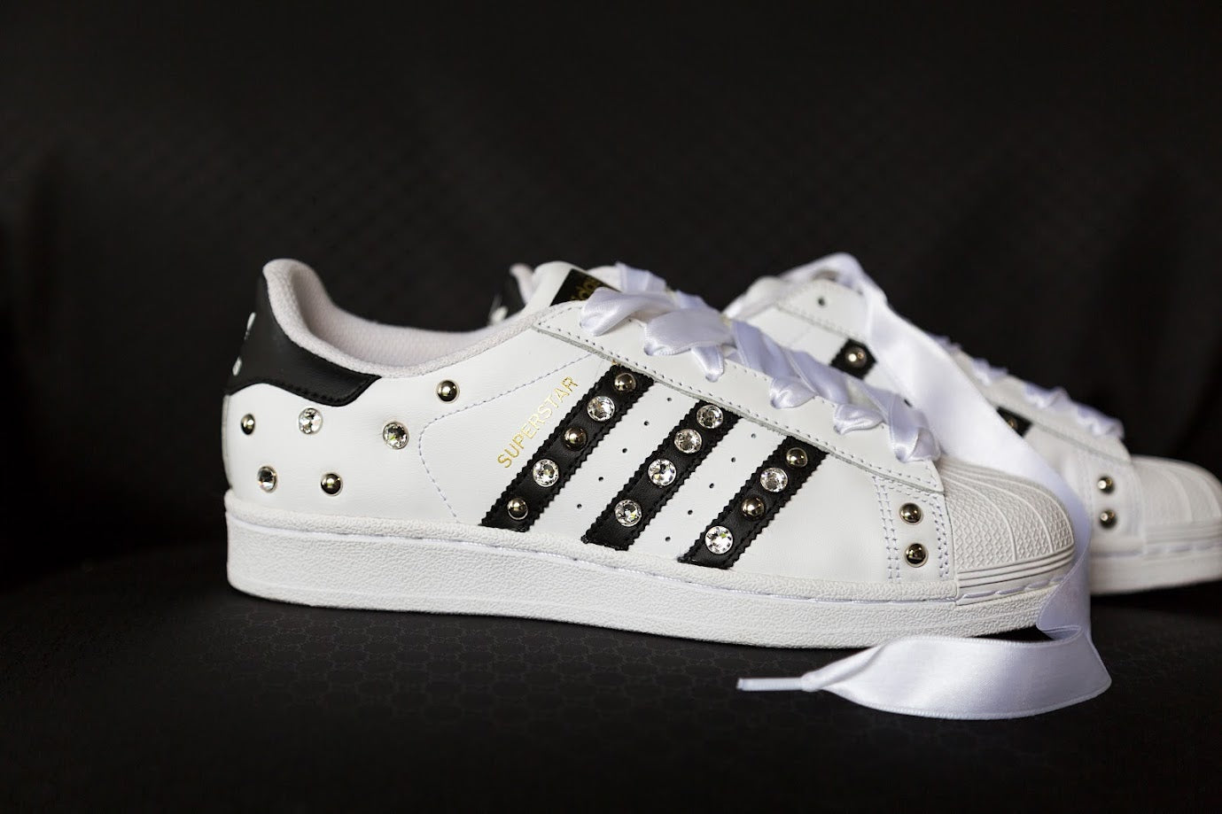 Adidas Superstar Personalizzate Strass & Lacci Raso