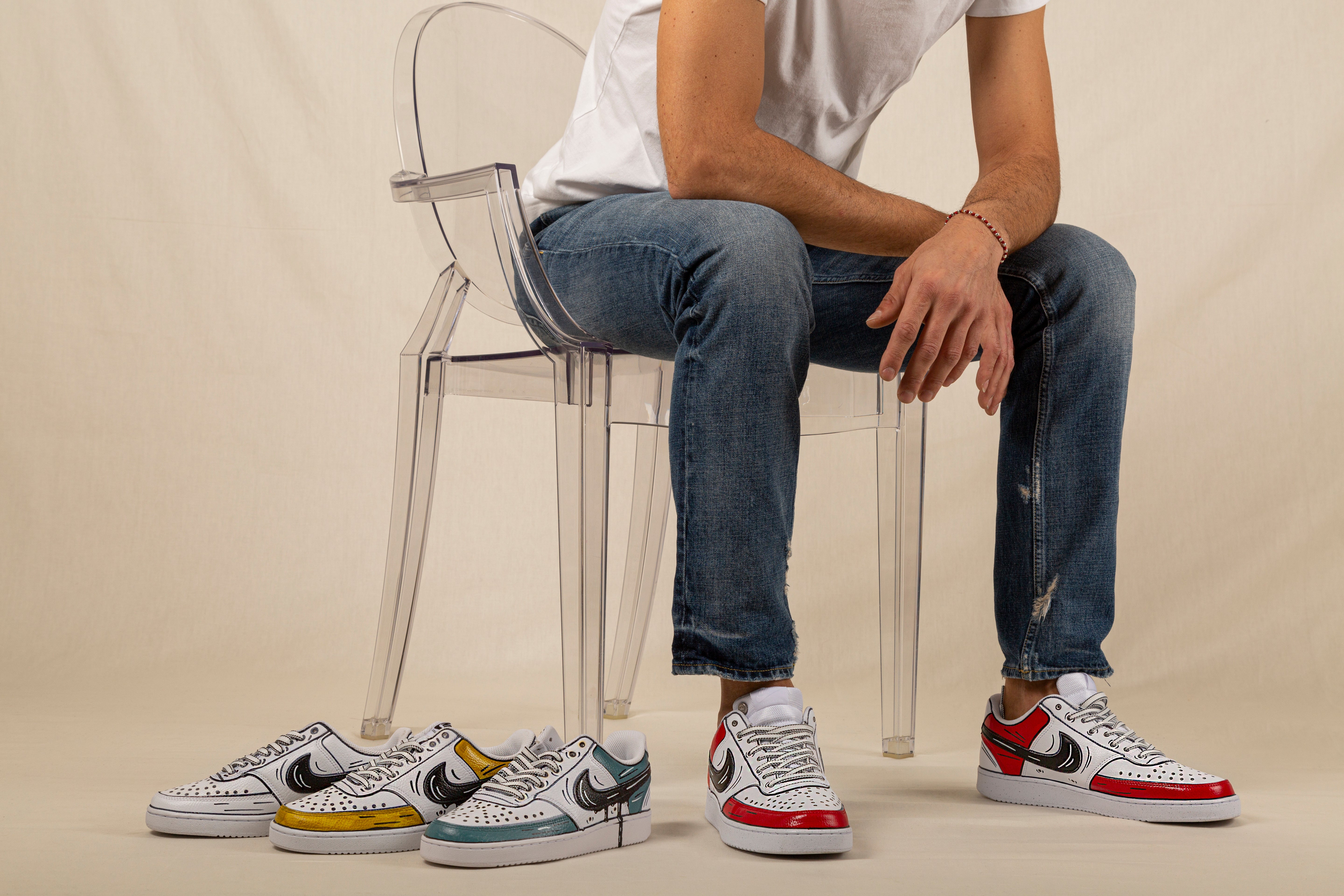 Nike Court Vision Low Red Cartoon