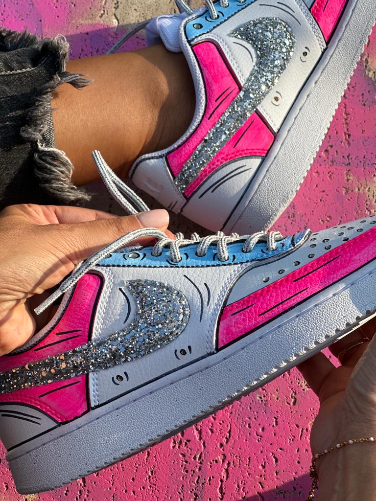 Nike Court Vision Low Cartoons Pink & Glitter