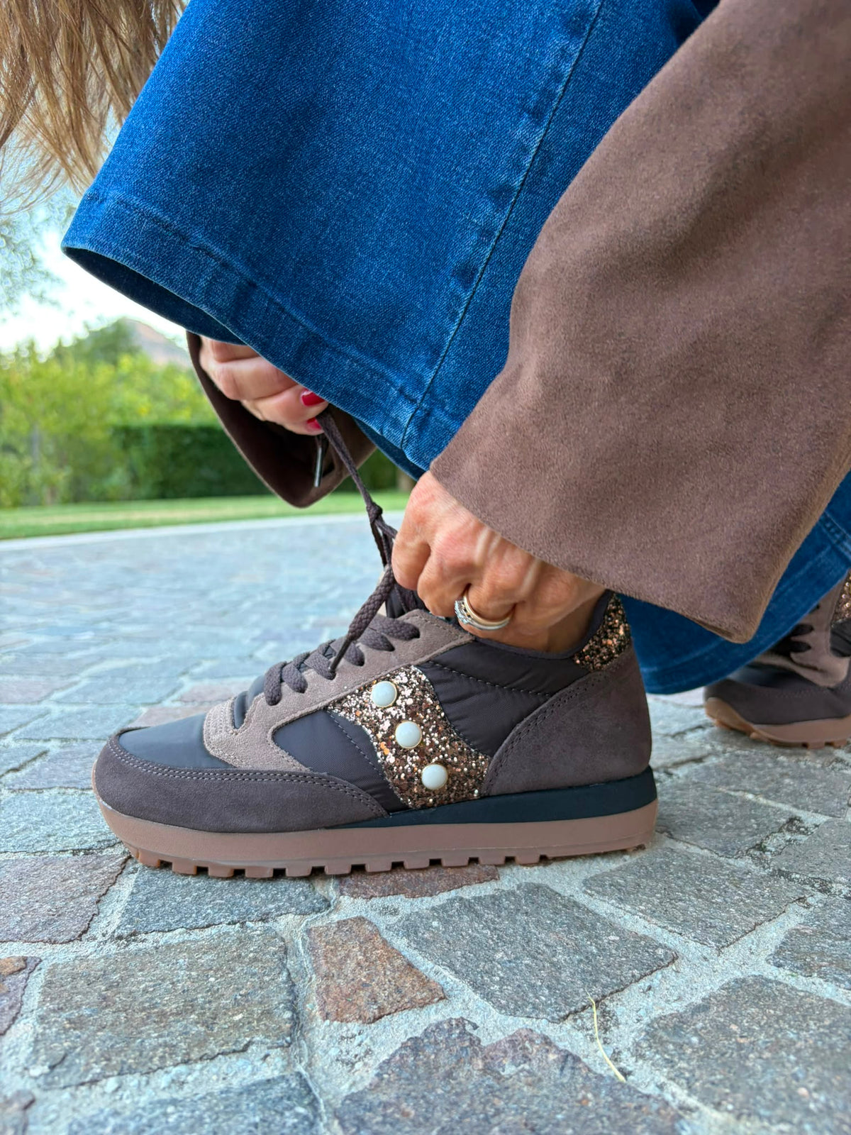 Saucony Jazz brown glitter e perle